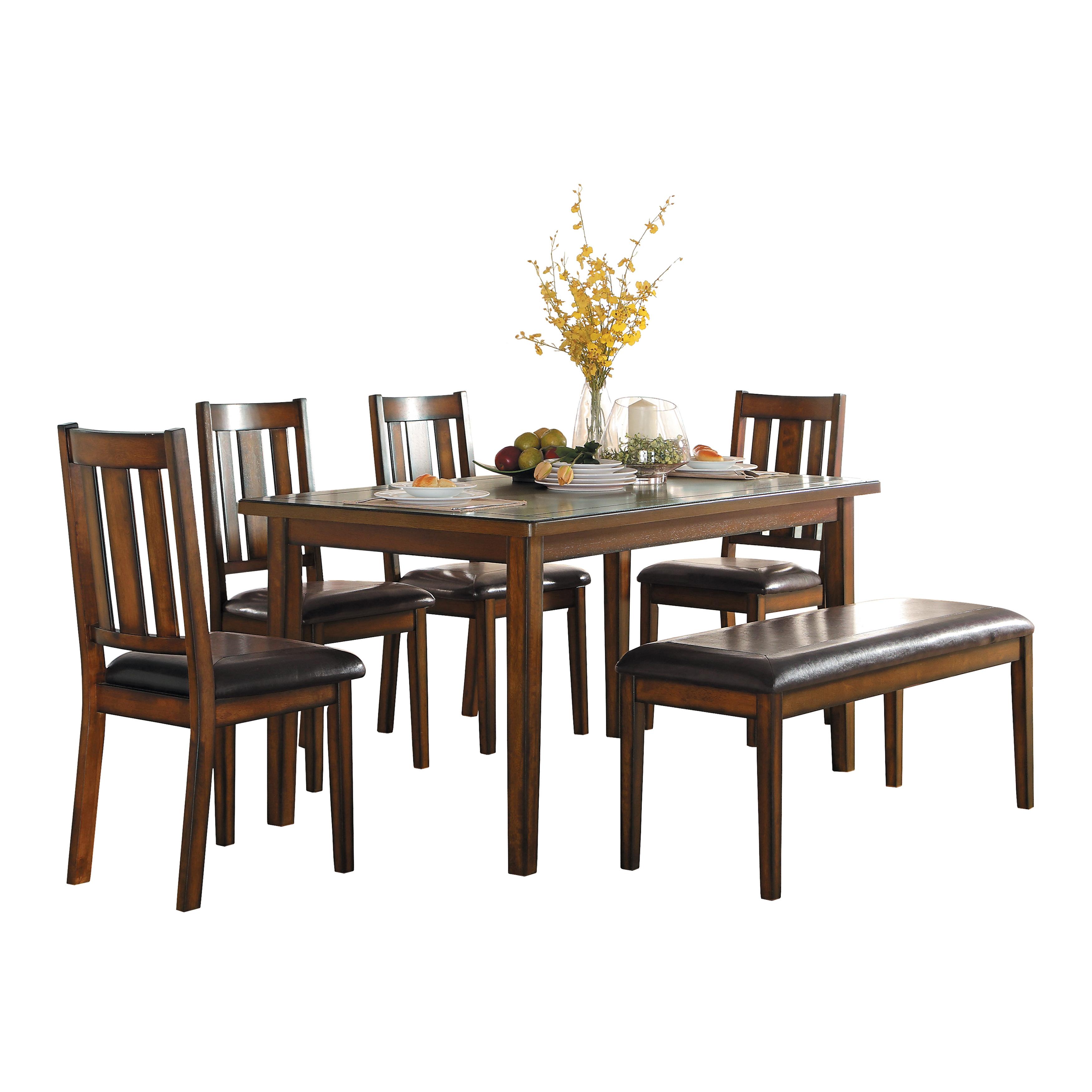 Transitional Dining Room Set 5511 Delmar 5511 in Espresso Faux Leather
