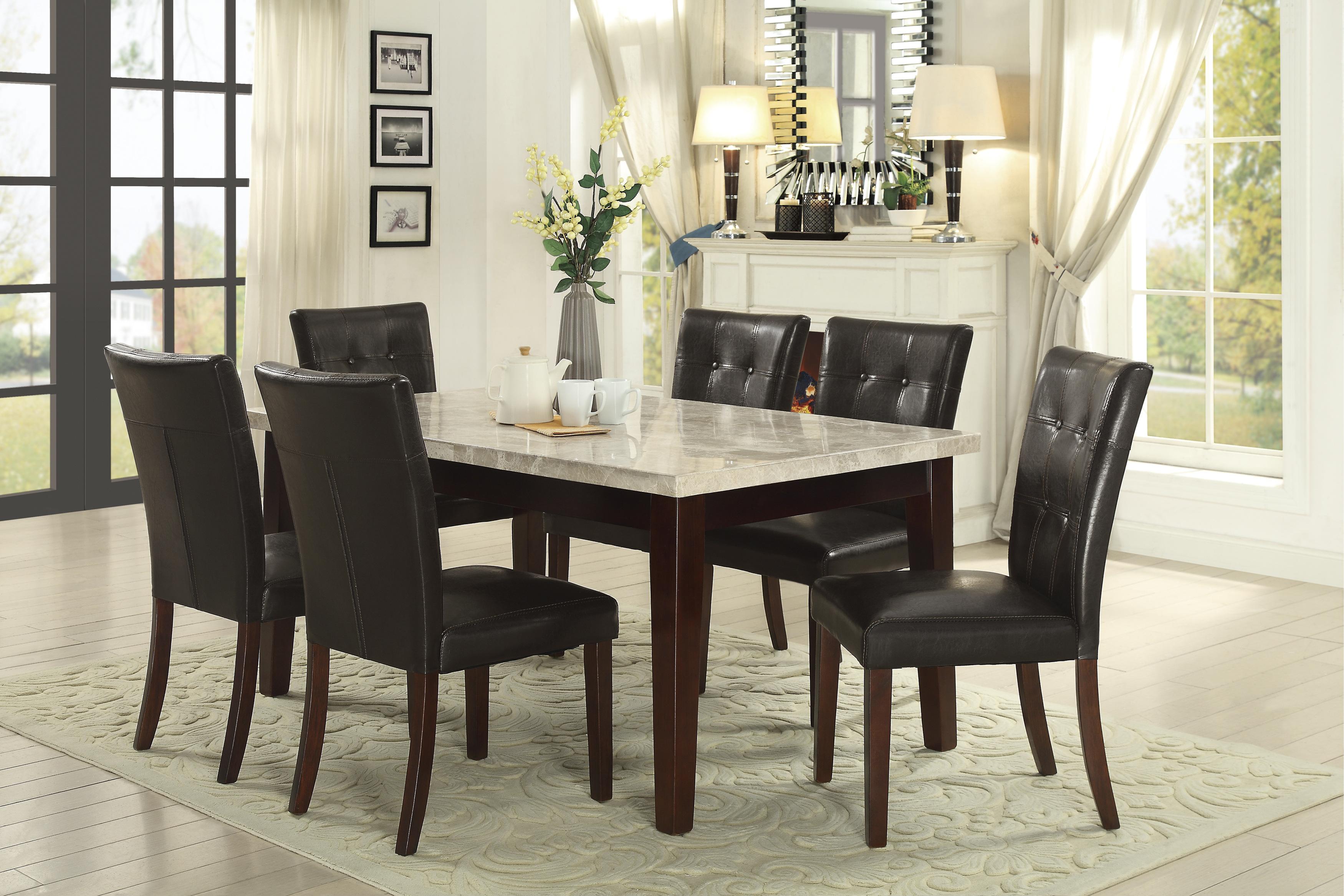 

    
Transitional Espresso & White Wood Dining Room Set 7pcs Homelegance 2456-64WM* Decatur
