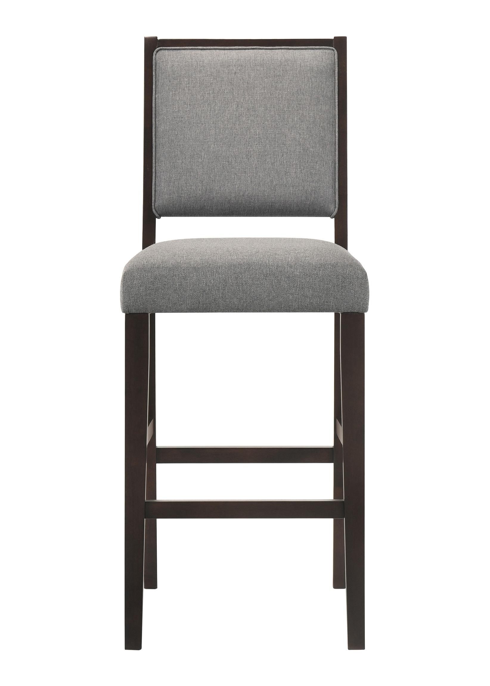 Transitional Bar Stool Set 183472 183472 in Gray Fabric