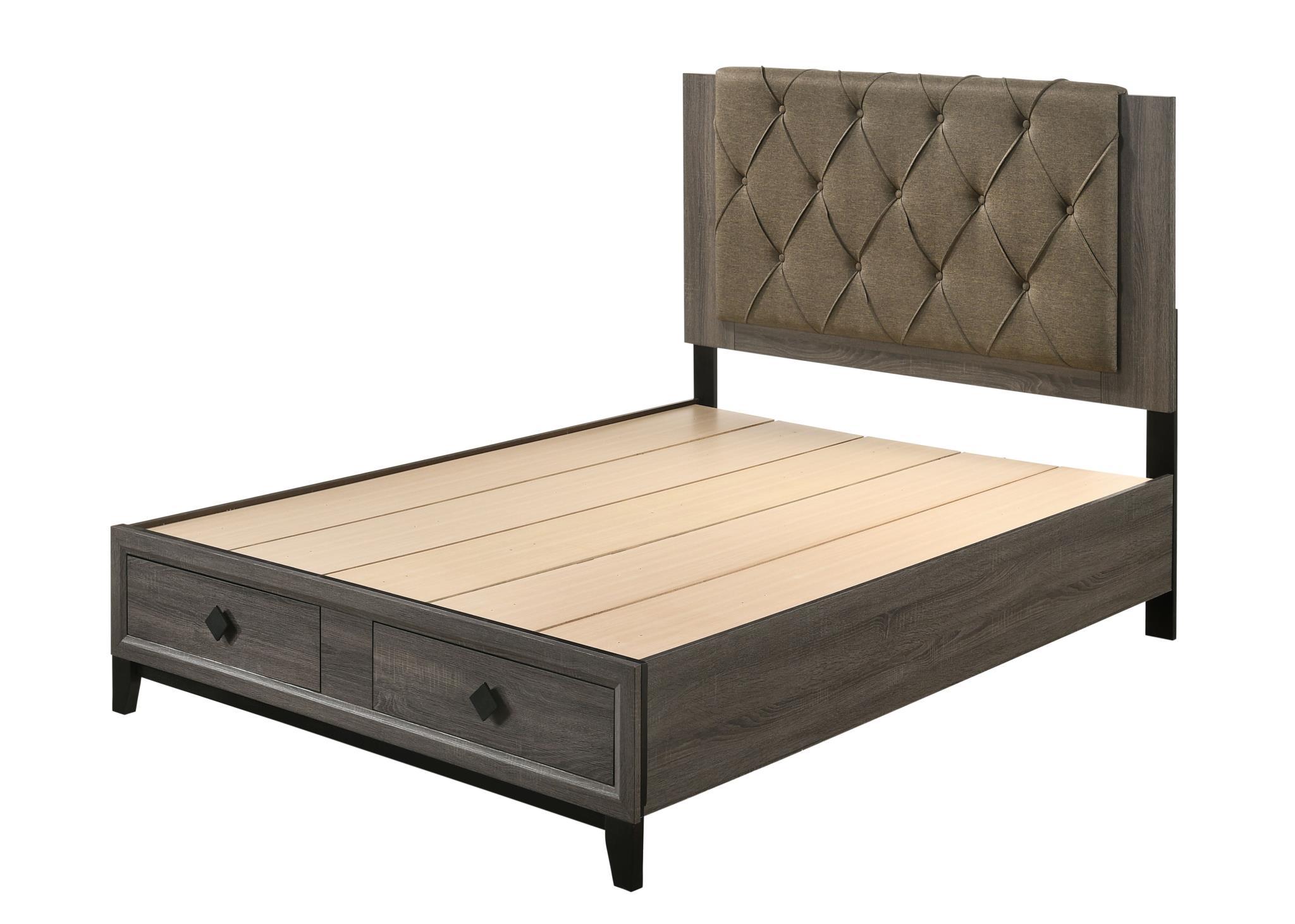 

                    
Acme Furniture Avantika-27667EK-S Storage Bedroom Set Brown Oak and Grey Fabric Purchase 
