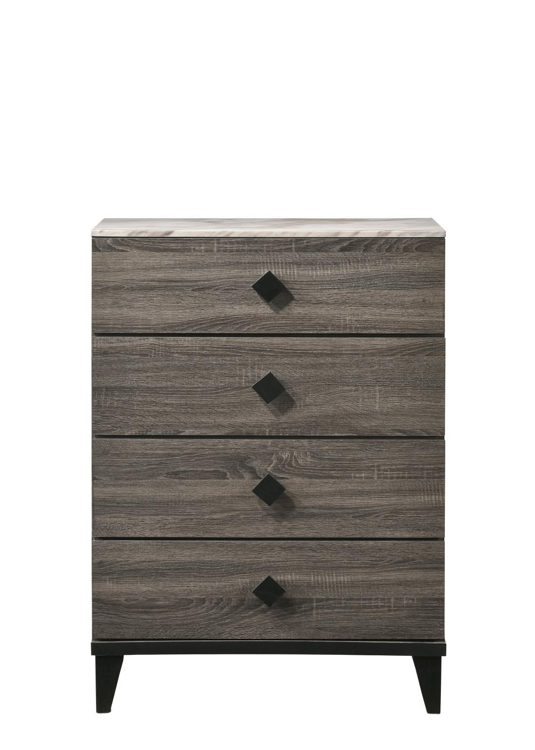 

                    
Buy Transitional Fabric & Rustic Gray Oak Queen Bedroom Set 6PCS by Acme Avantika-27670Q-S
