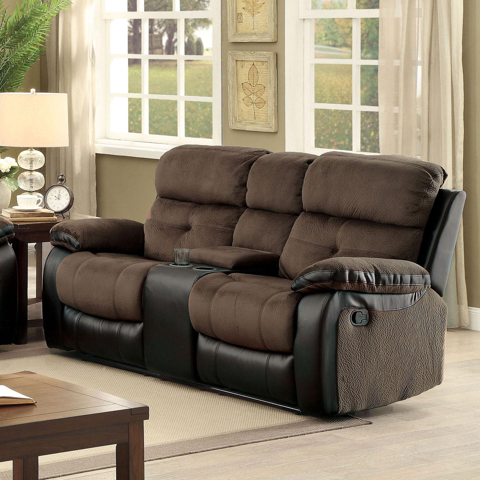 

    
Brown Fabric Loveseat HADLEY CM6870-LV Furniture of America Transitional
