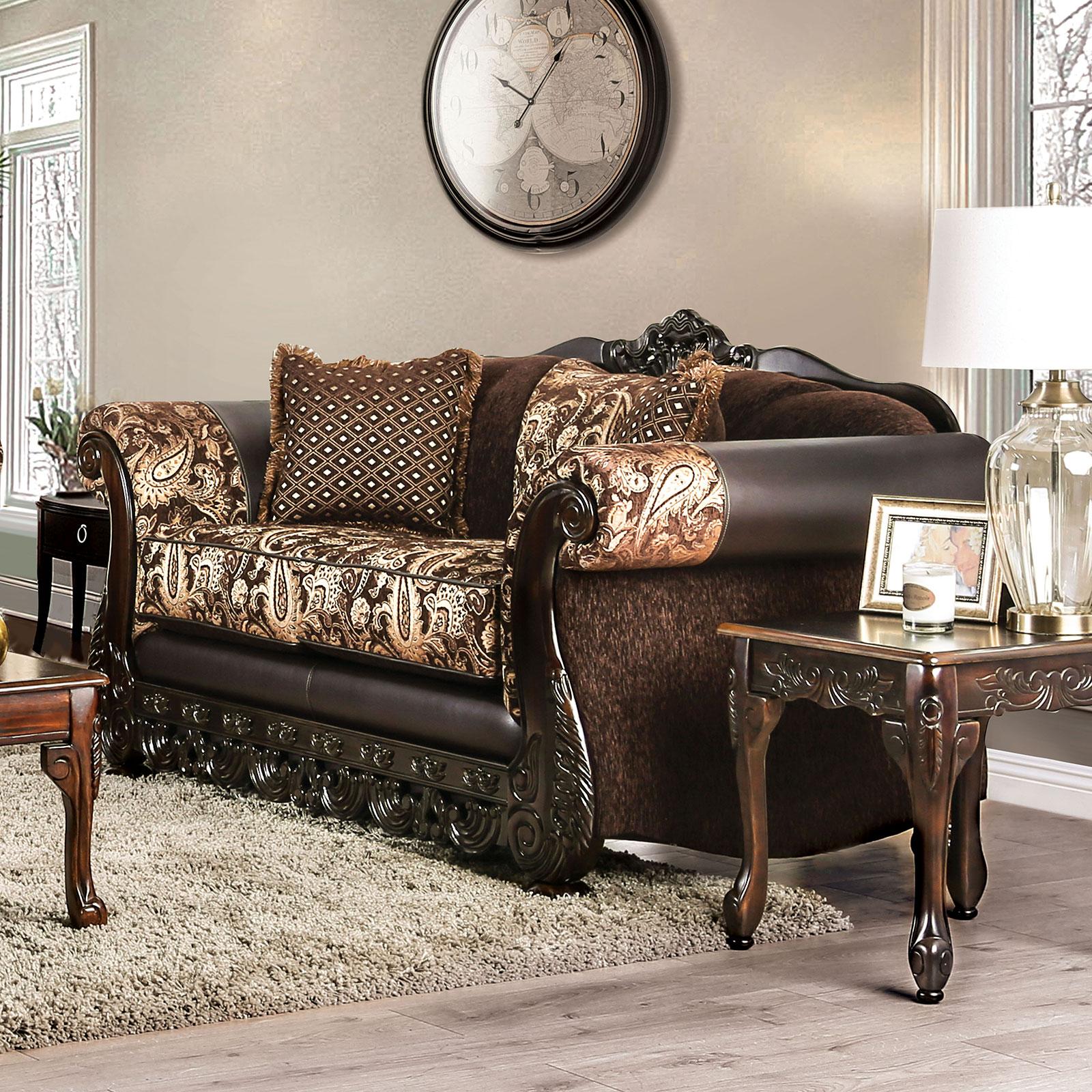 Traditional Loveseat NEWDALE SM6427-LV SM6427-LV in Brown Chenille