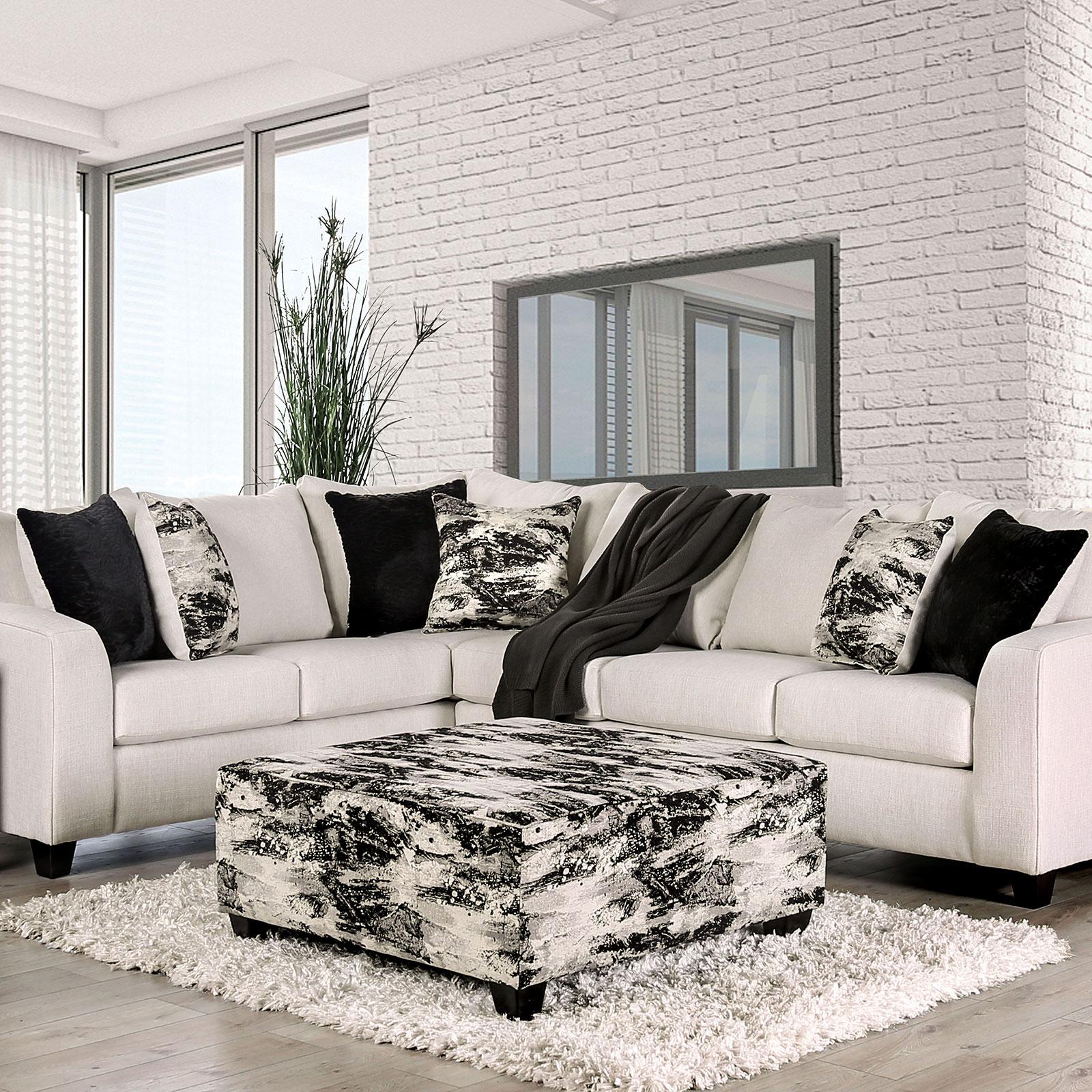 

    
Transitional Ivory Linen-like Fabric Sectional Sofa Furniture of America SM5204IV-N Barnett
