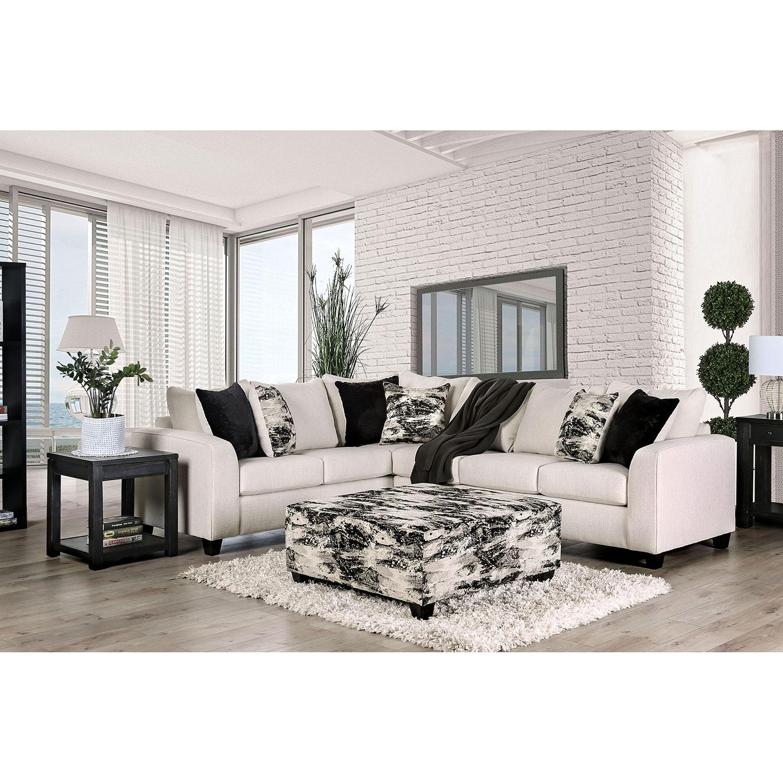 

    
Transitional Ivory Linen-like Fabric Sectional Sofa Furniture of America SM5204IV-N Barnett
