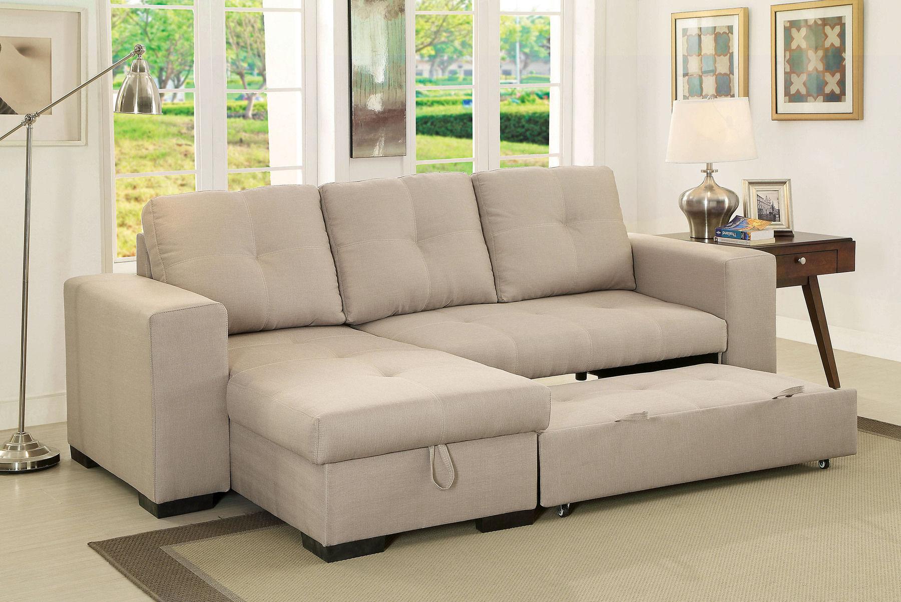 

                    
Furniture of America DENTON CM6149IV Sectional Sofa Ivory Linen-like Fabric Purchase 
