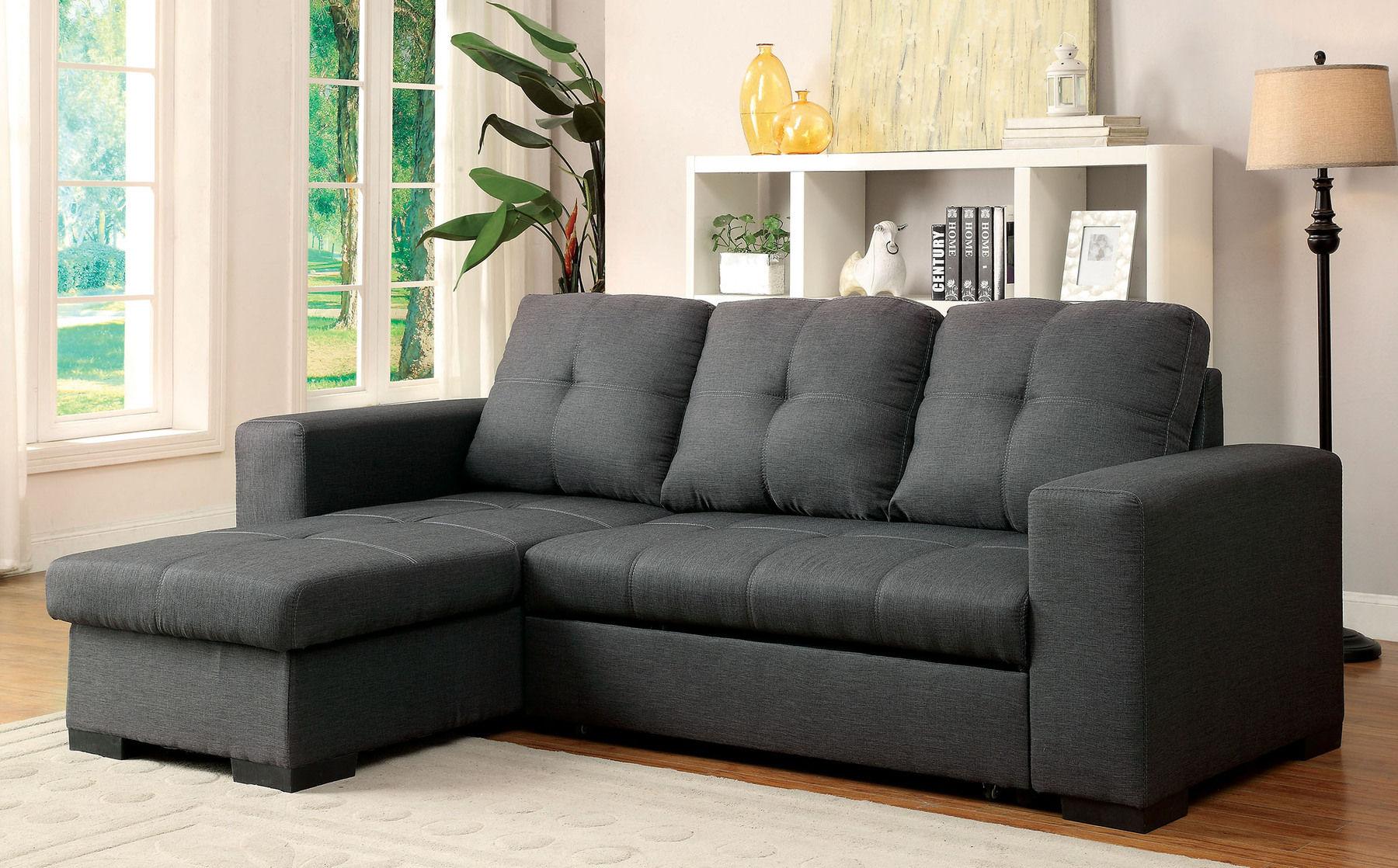 

    
Gray Linen-like Fabric Sectional Sofa DENTON CM6149GY FOA Transitional
