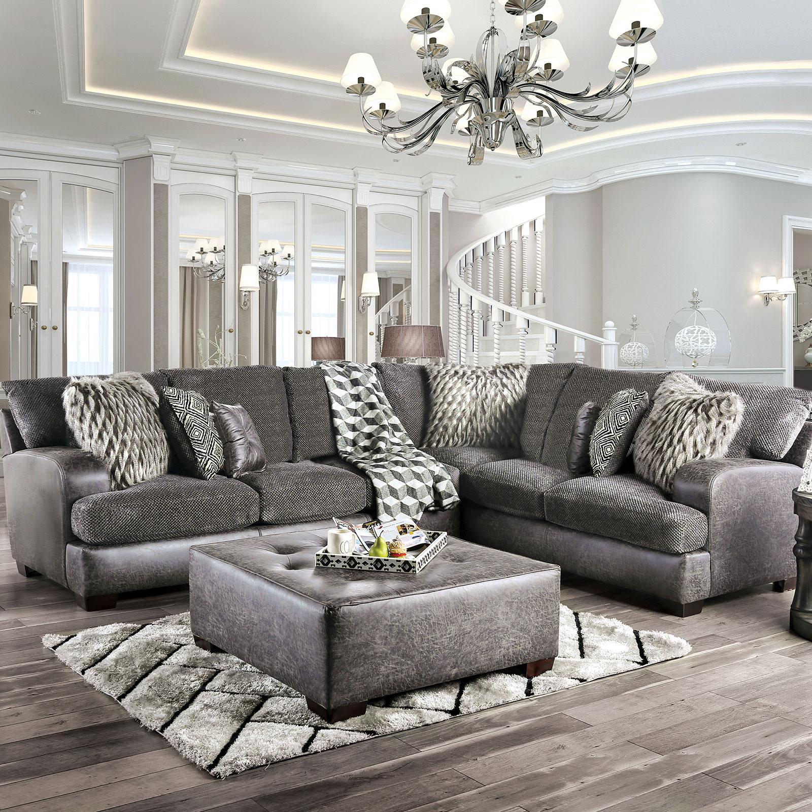 

    
Transitional Fabric Upholstery Sectional in Gray Gellhorn Furniture of America
