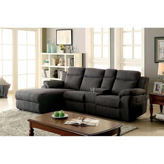 

    
Gray Fabric Sectional KAMRYN CM6771GY Furniture of America Transitional
