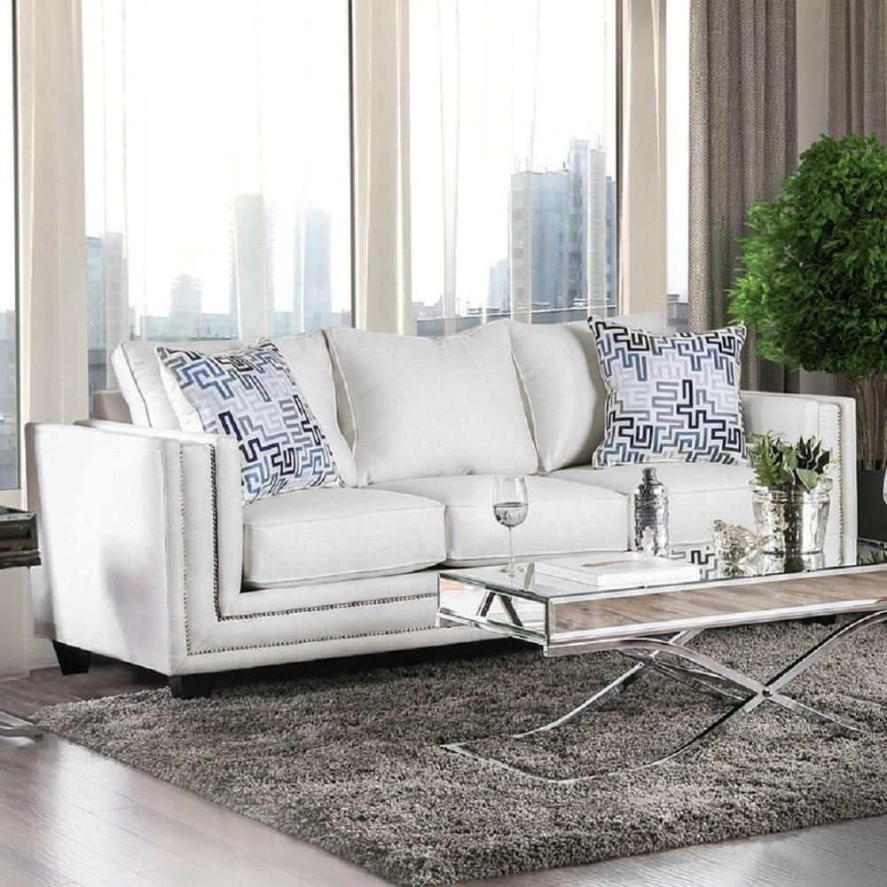 

    
Off-White Chenille Sofa ILSE SM2675-SF Furniture of America Contemporary
