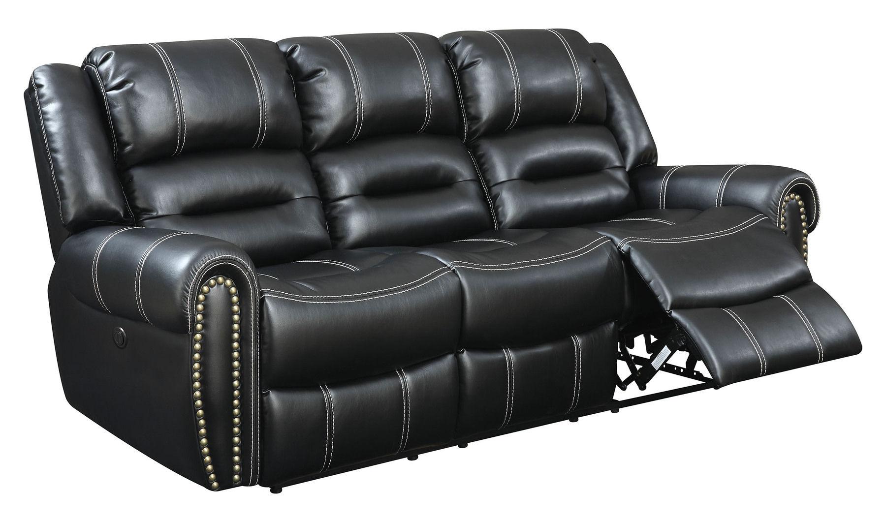 Transitional Recliner Sofa FREDERICK CM6130-SF CM6130-SF in Black 
