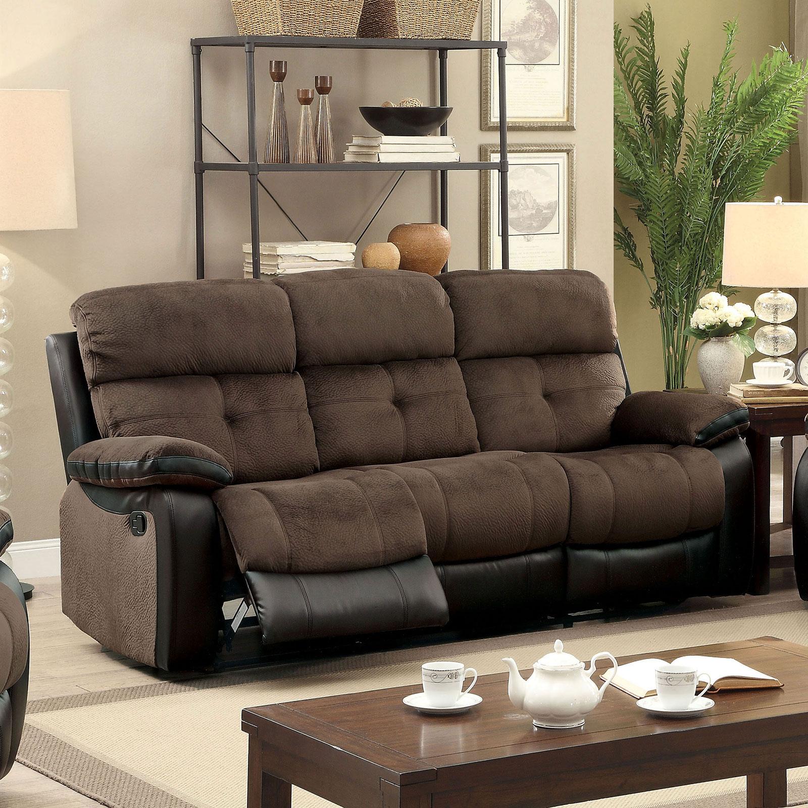 

    
Brown Fabric Sofa HADLEY CM6870-SF Furniture of America Transitional
