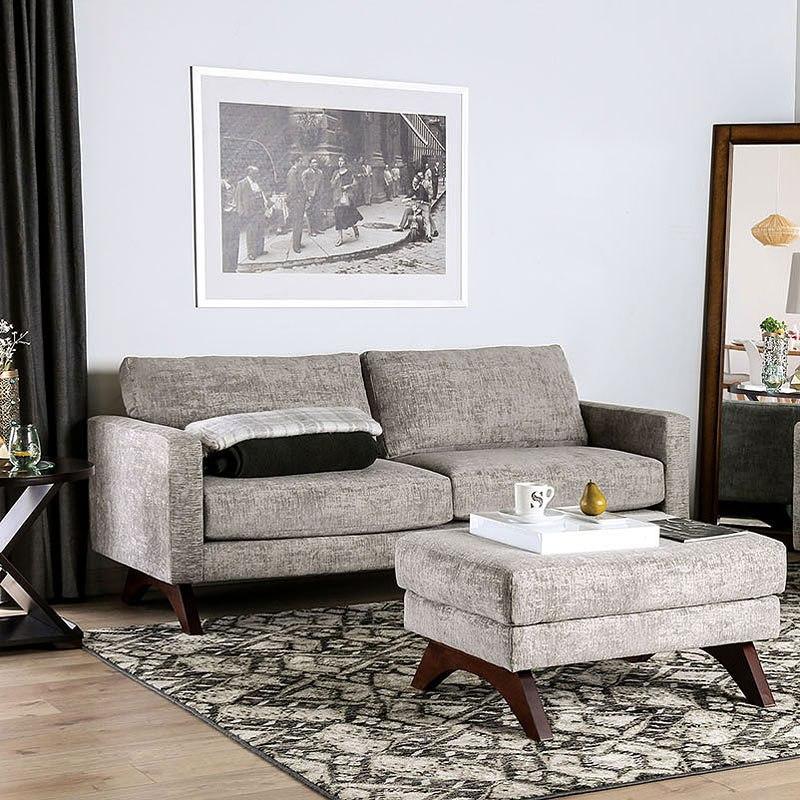 

    
Gray Chenille Sofa HARLECH SM8004-SF Furniture of America Mid-Century Modern
