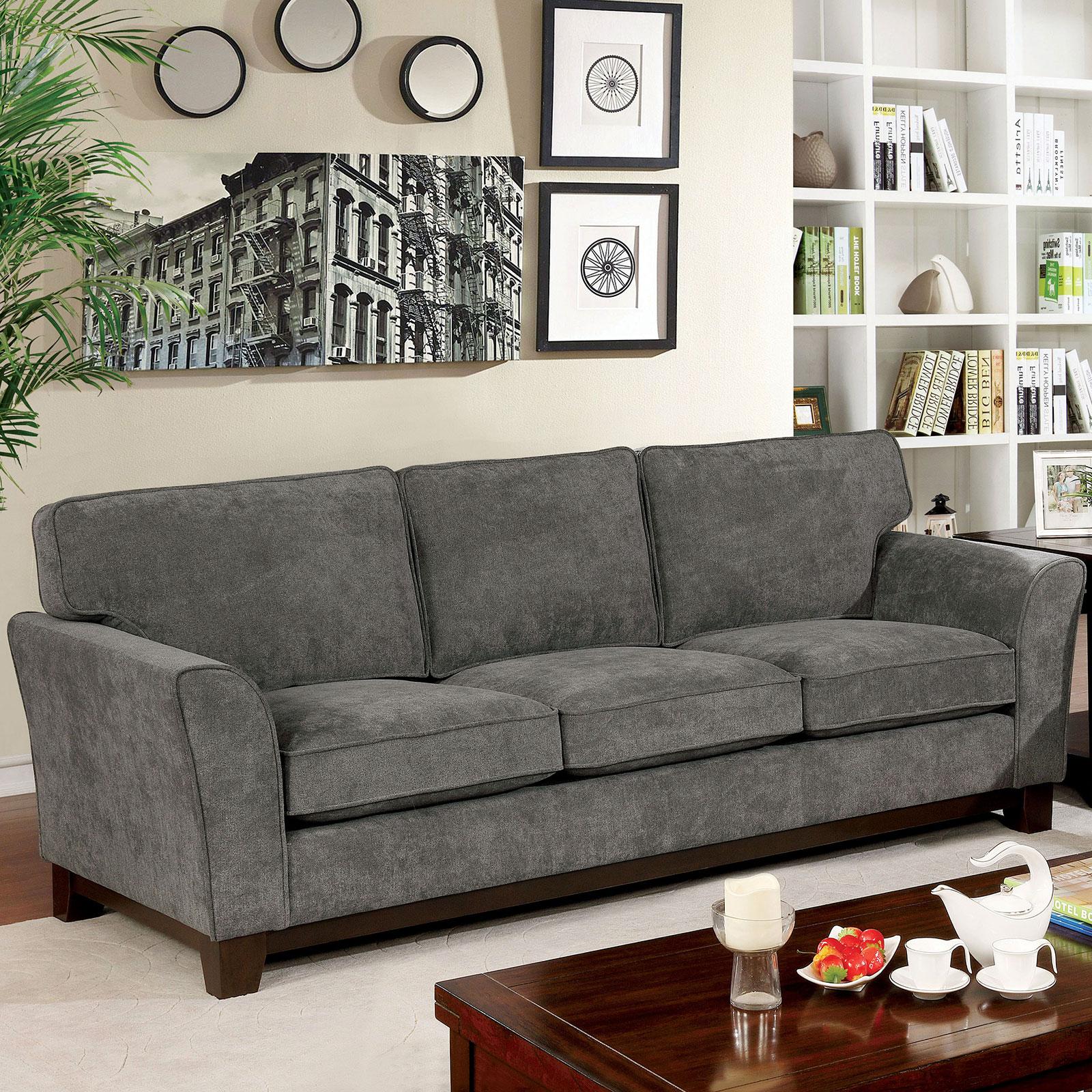 Transitional Sofa CALDICOT CM6954GY-SF CM6954GY-SF in Gray Fabric