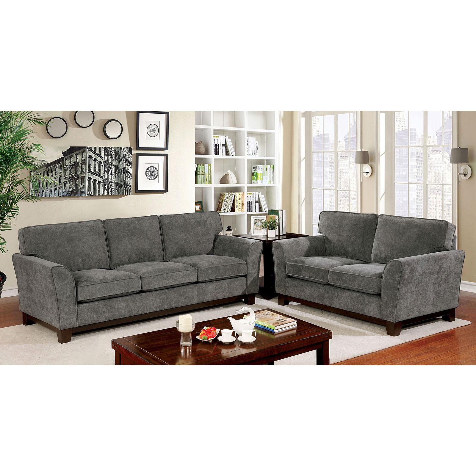 

    
Gray Fabric Sofa CALDICOT CM6954GY-SF Furniture of America Transitional
