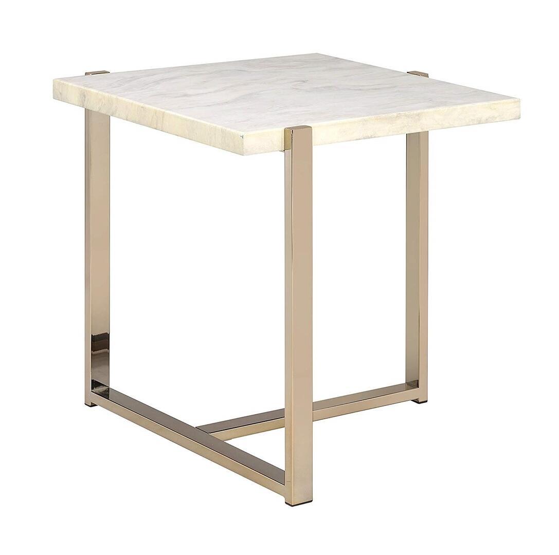 

    
Transitional Faux Marble & Champagne End Table by Acme Feit 83107
