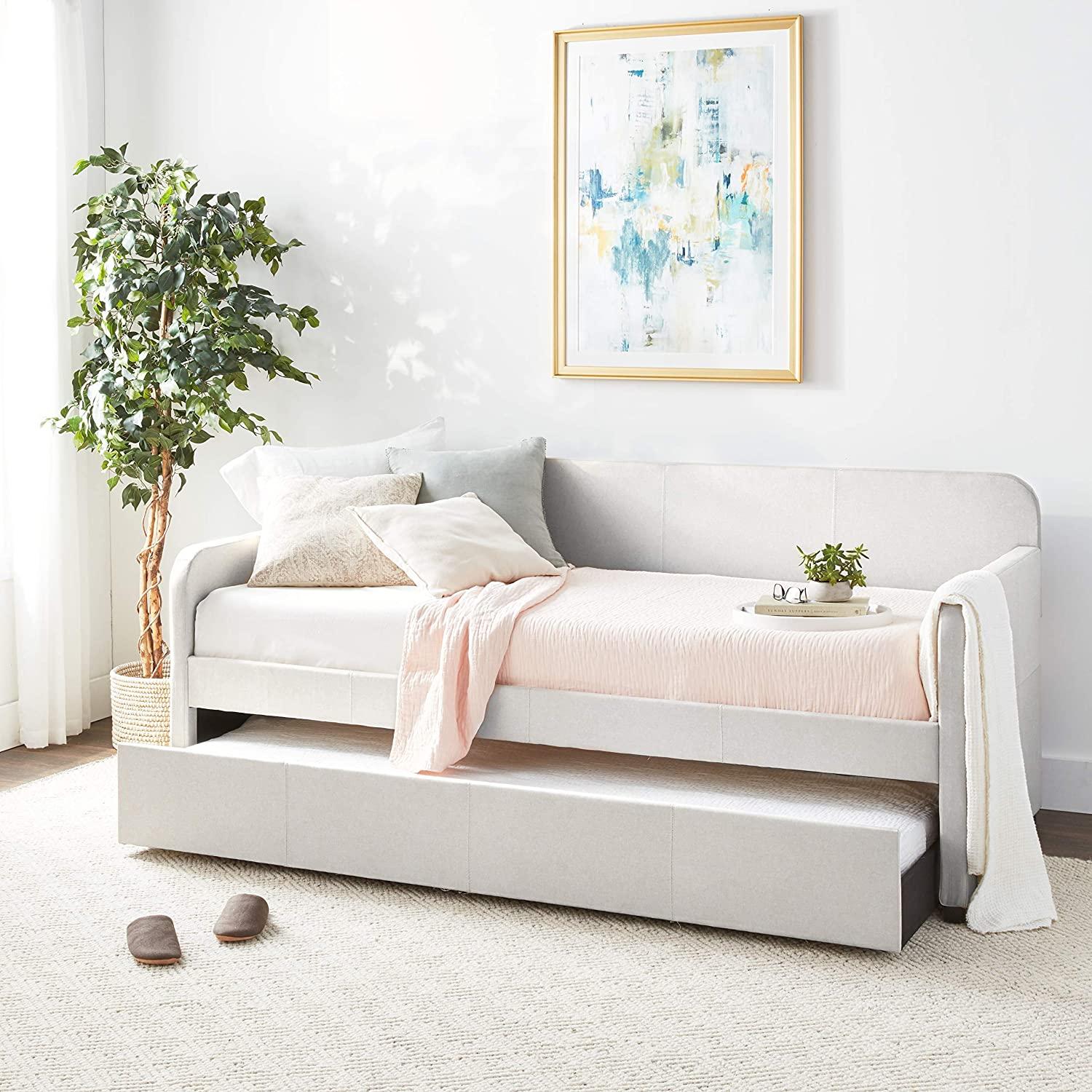 Transitional Daybed w/ trundle Jagger 39190 in Fog Fabric