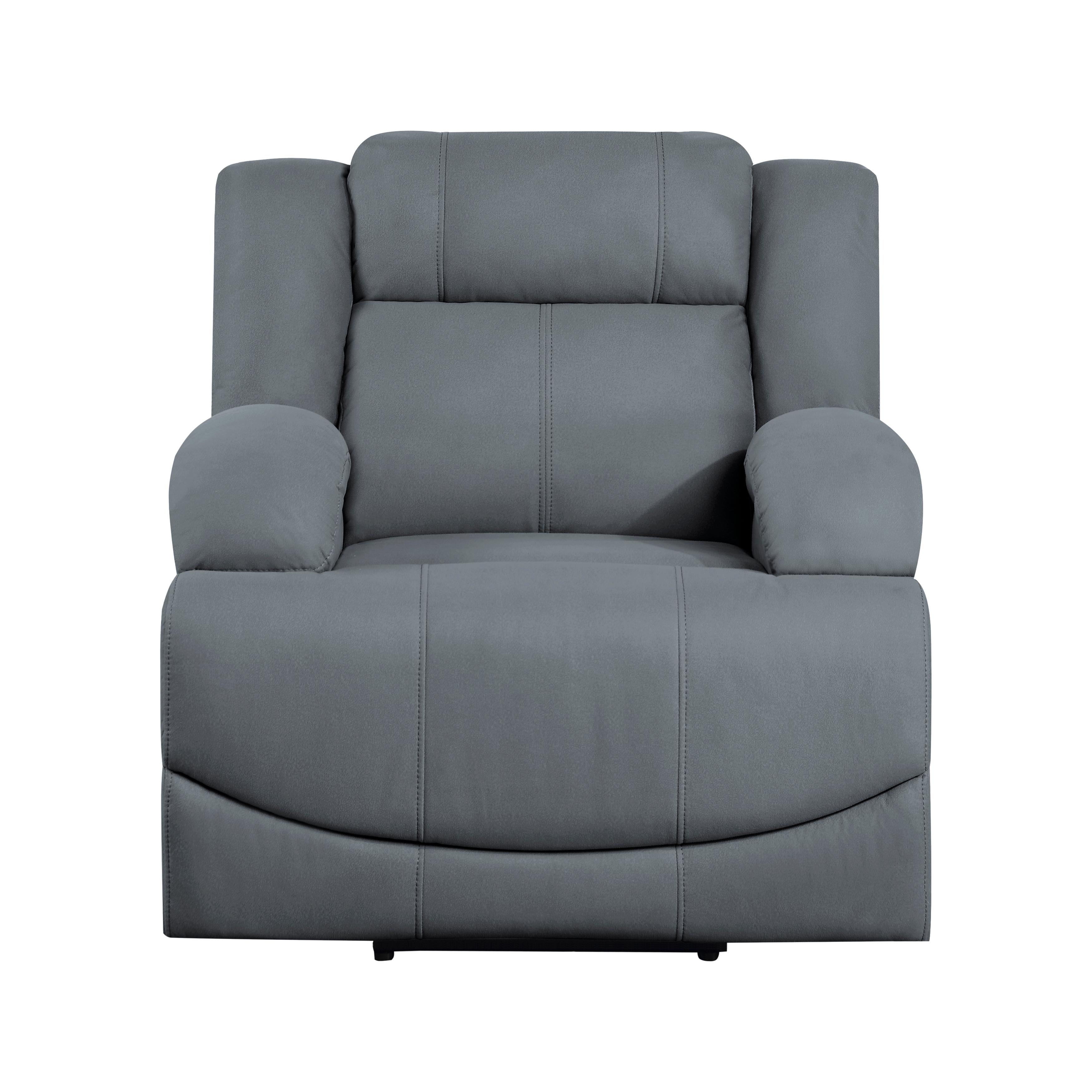 Transitional Power Reclining Chair 9207GPB-1PW Camryn 9207GPB-1PW in Blue Microfiber