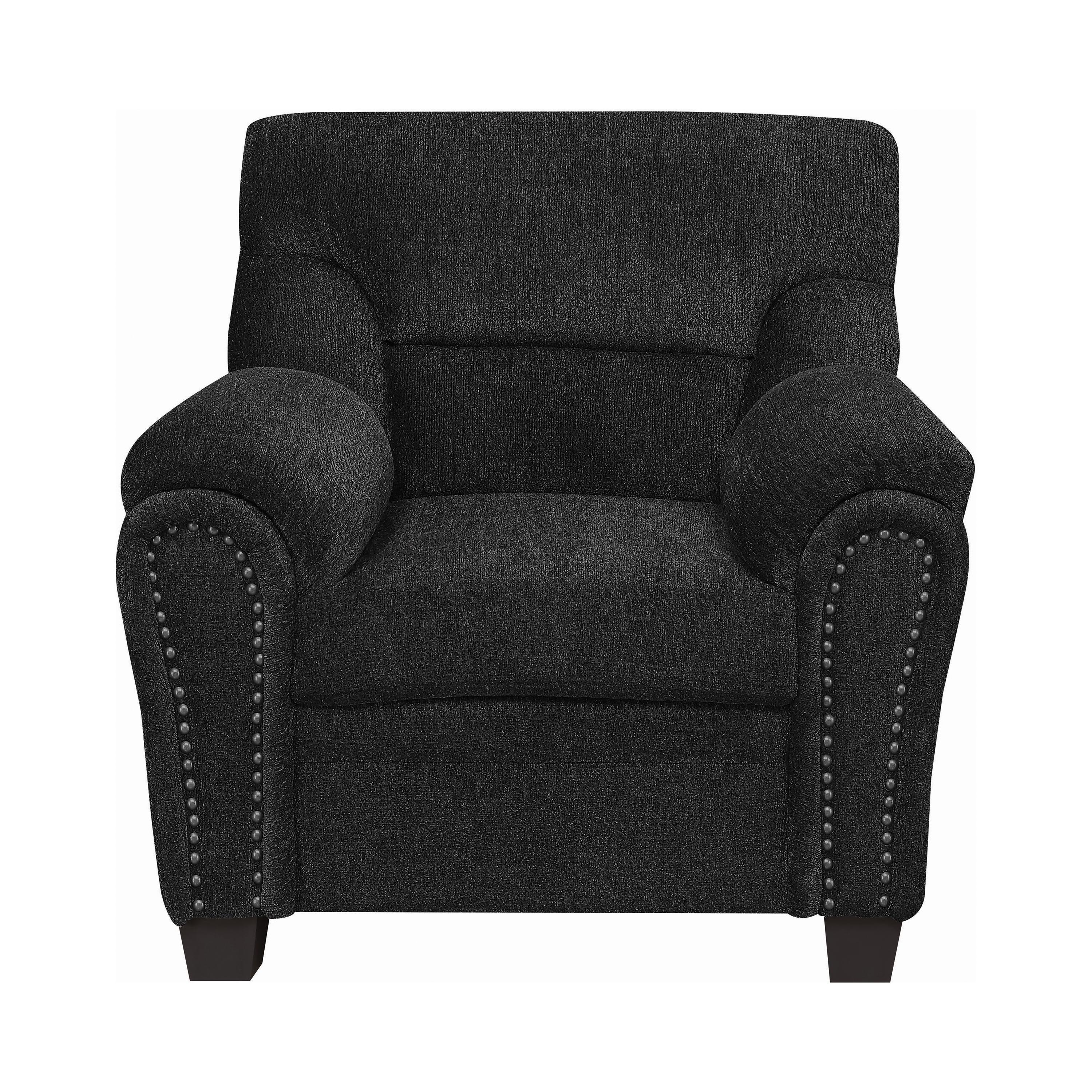 Transitional Arm Chair 506576 Clemintine 506576 in Graphite Chenille