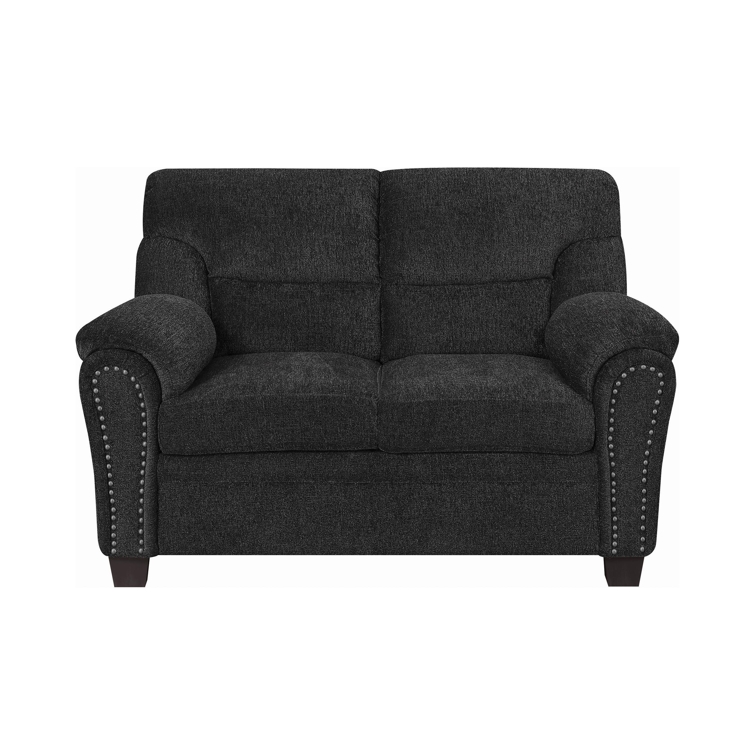 Transitional Loveseat 506575 Clemintine 506575 in Graphite Chenille