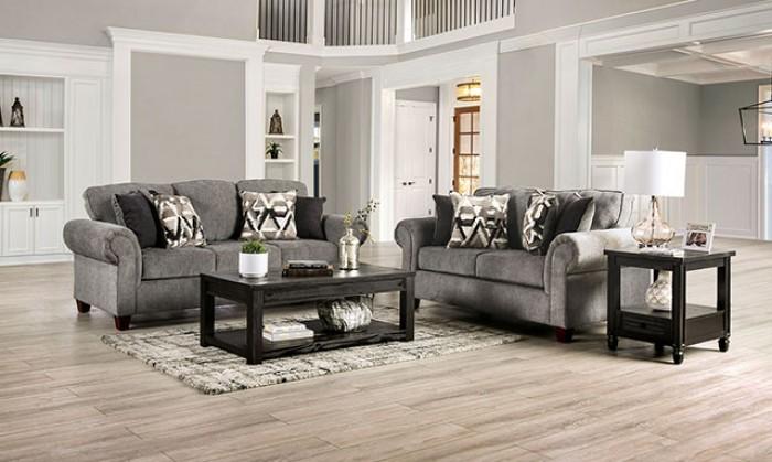 

    
Transitional Graphite Chenille Sofa Furniture of America SM7750-SF Delgada
