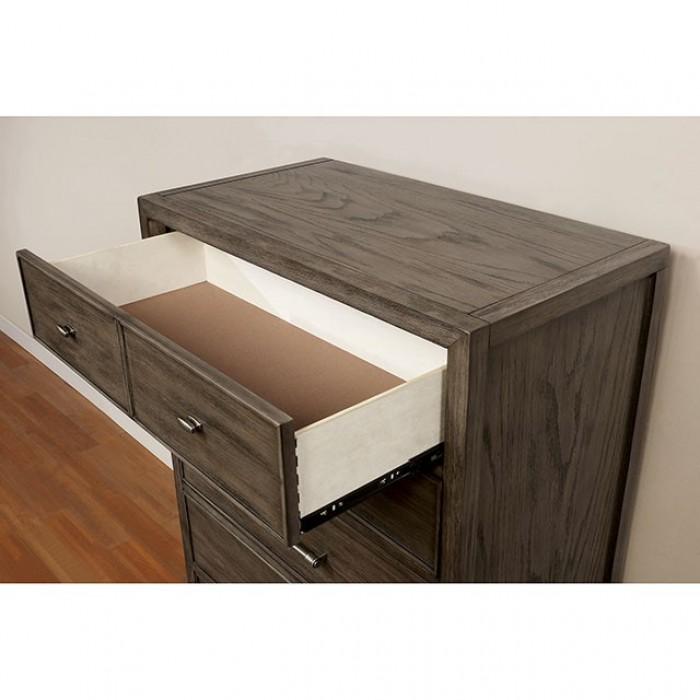 

    
 Shop  Transitional Gray & Beige Solid Wood 6 PCS California King Platform Bedroom Set by Furniture of America FOA7918 Tawana
