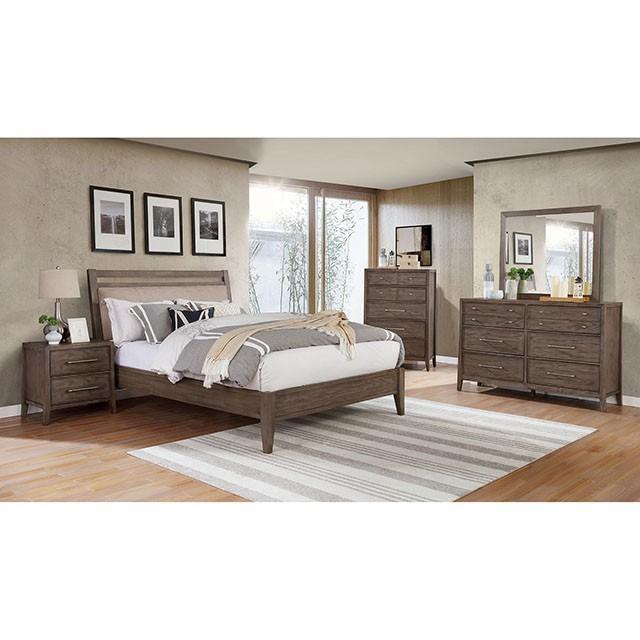 

    
Transitional Gray & Beige Solid Wood California King Platform Bed by Furniture of America FOA7918 Tawana
