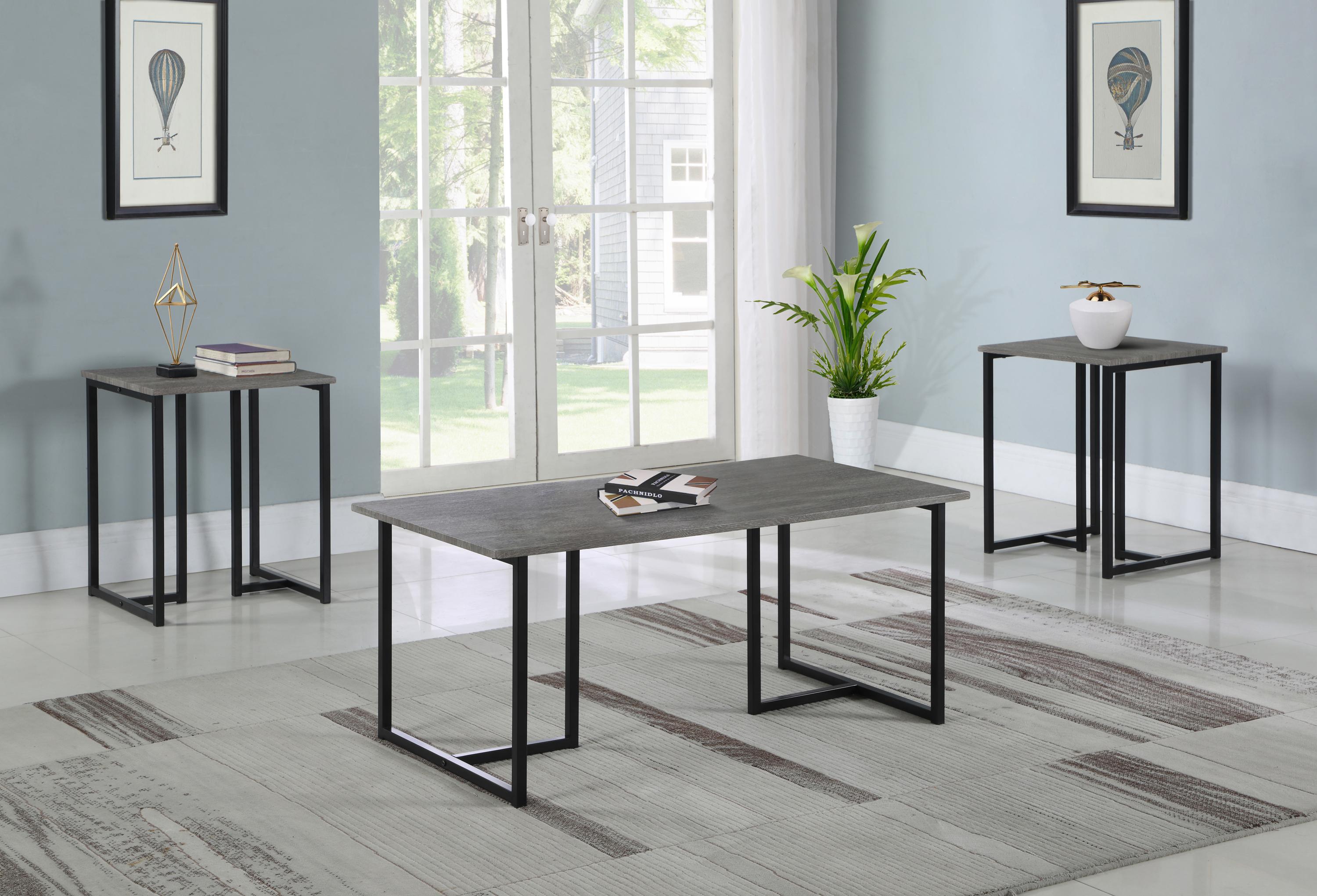 Transitional Coffee Table Set 753390 753390 in Gray 