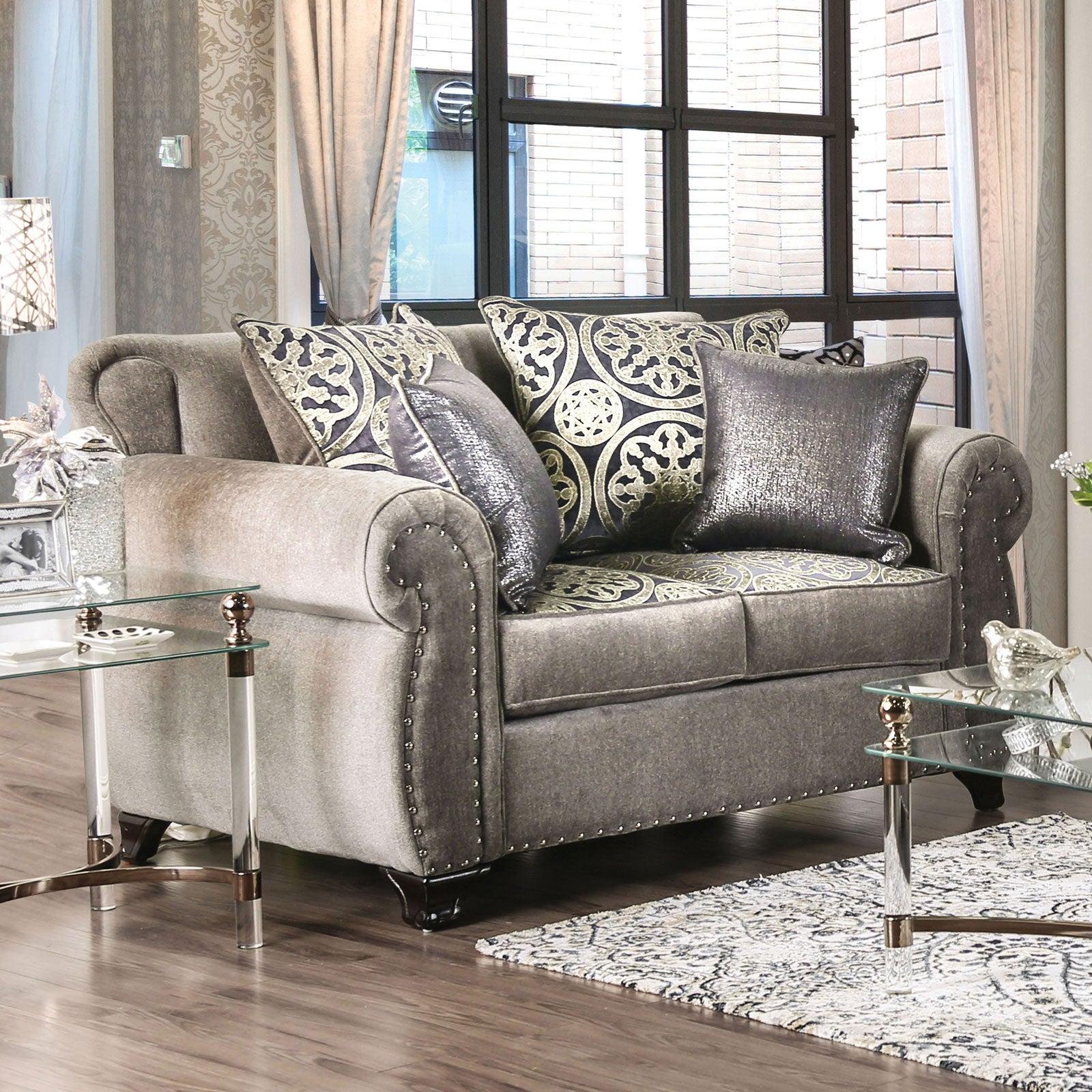 

    
Furniture of America SM6153-2PC Sinatra Sofa and Loveseat Set Gray SM6153-2PC
