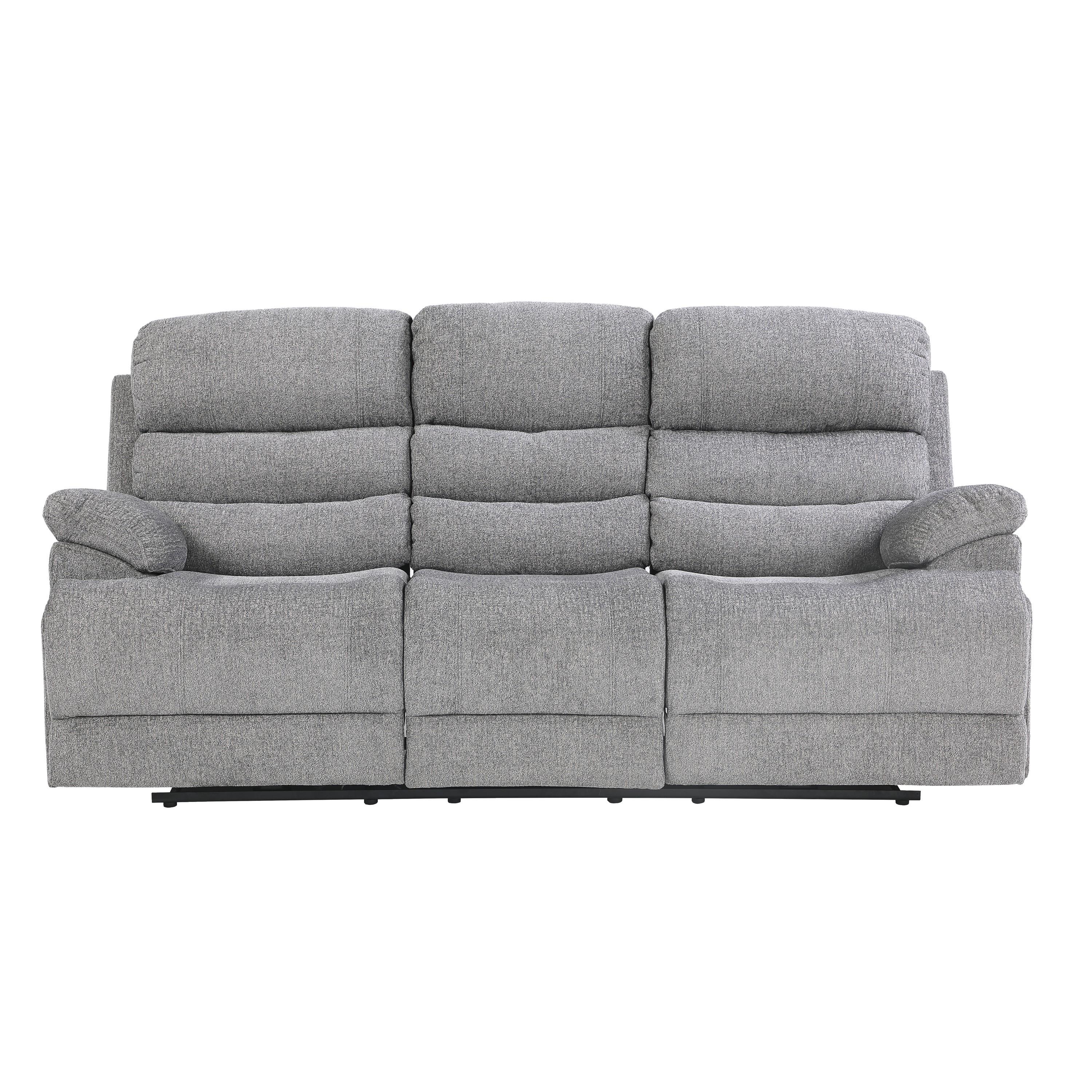 

    
Transitional Gray Chenille Power Reclining Sofa Homelegance 9422FS-3PWH Sherbrook

