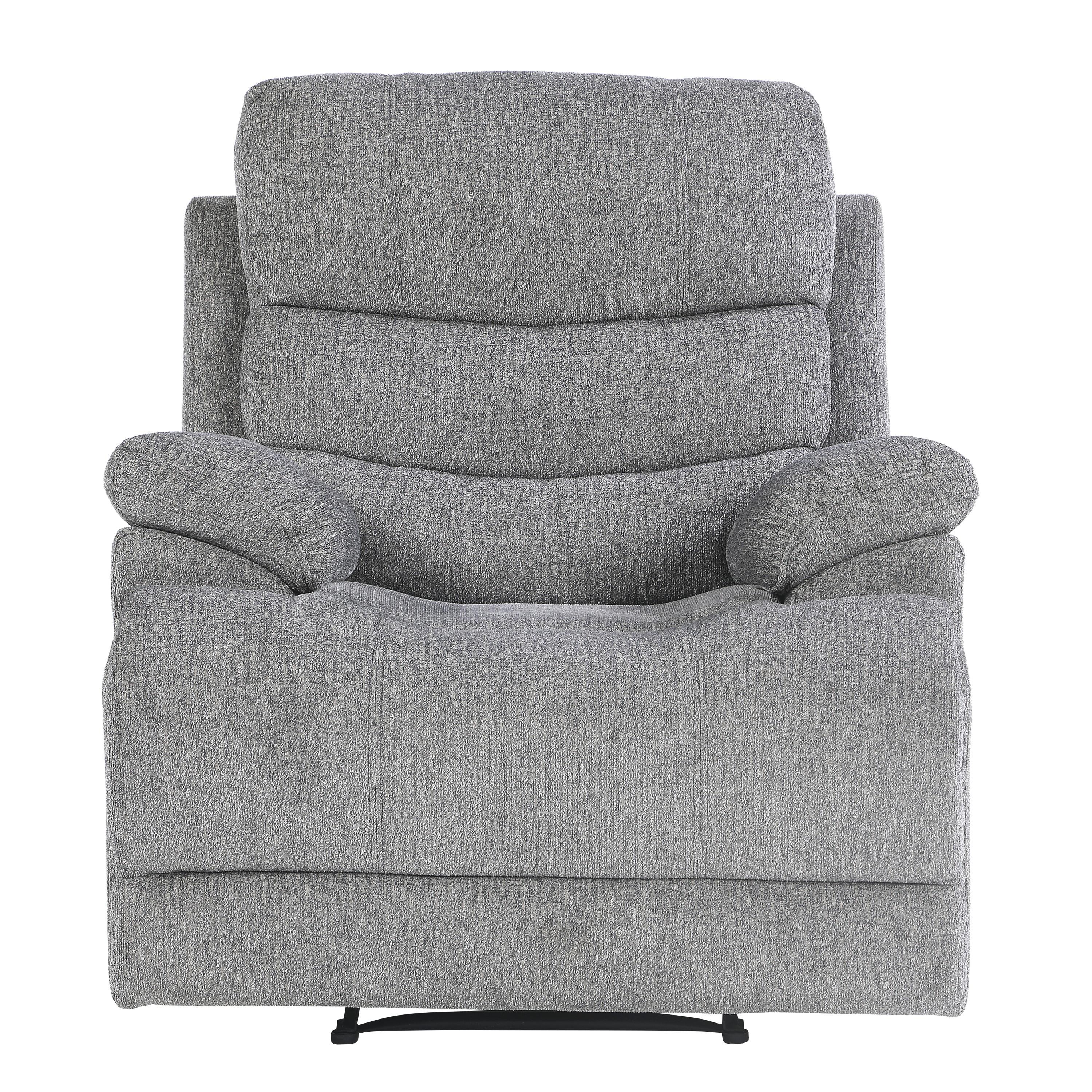 

    
Transitional Gray Chenille Reclining Chair Homelegance 9422FS-1 Sherbrook

