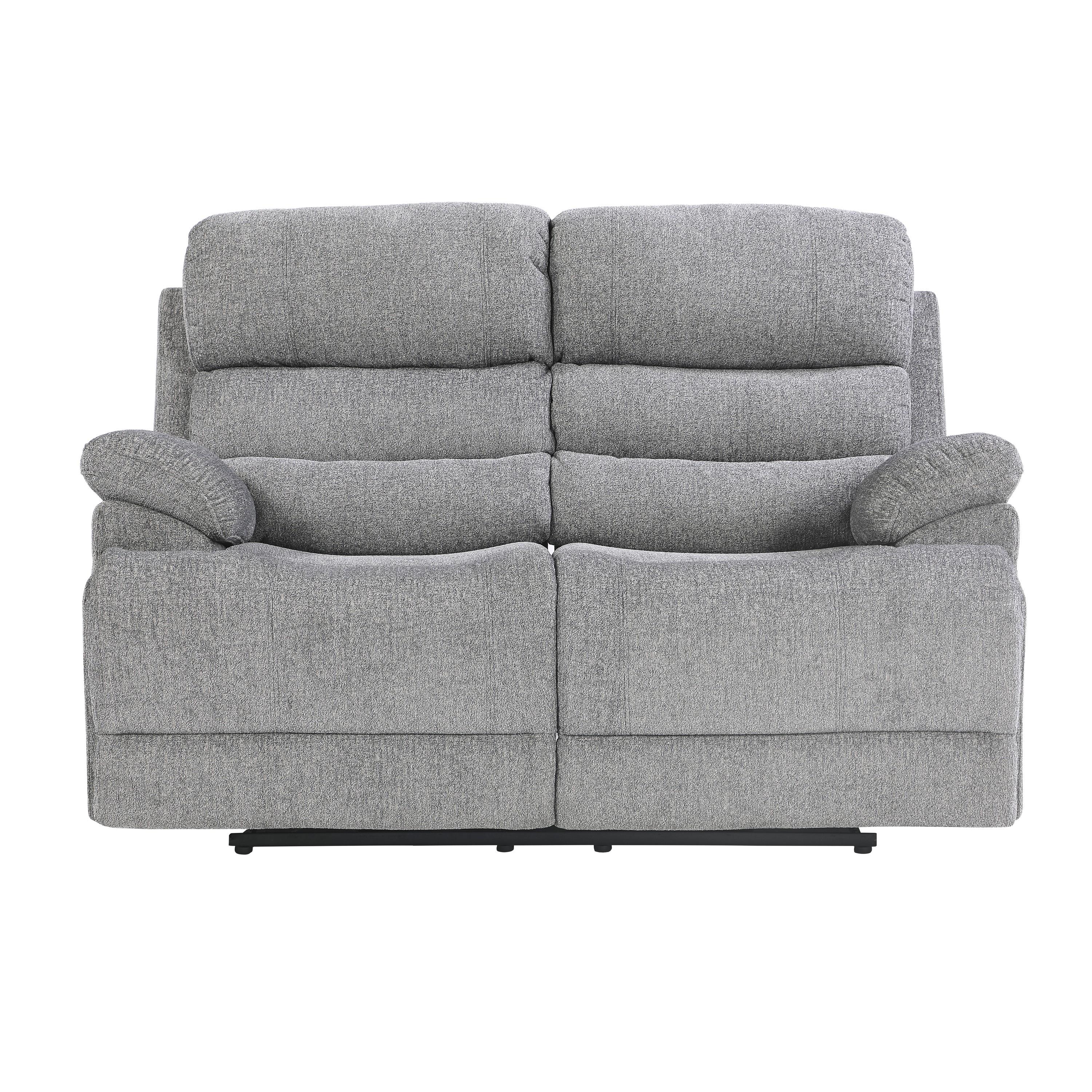 Transitional Reclining Loveseat 9422FS-2 Sherbrook 9422FS-2 in Gray Chenille