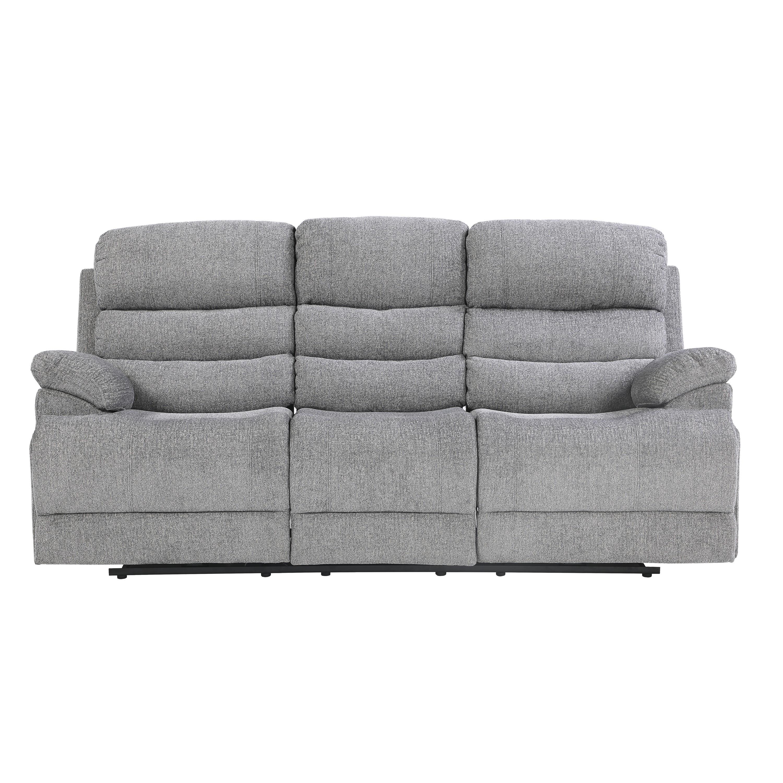 Transitional Reclining Sofa 9422FS-3 Sherbrook 9422FS-3 in Gray Chenille