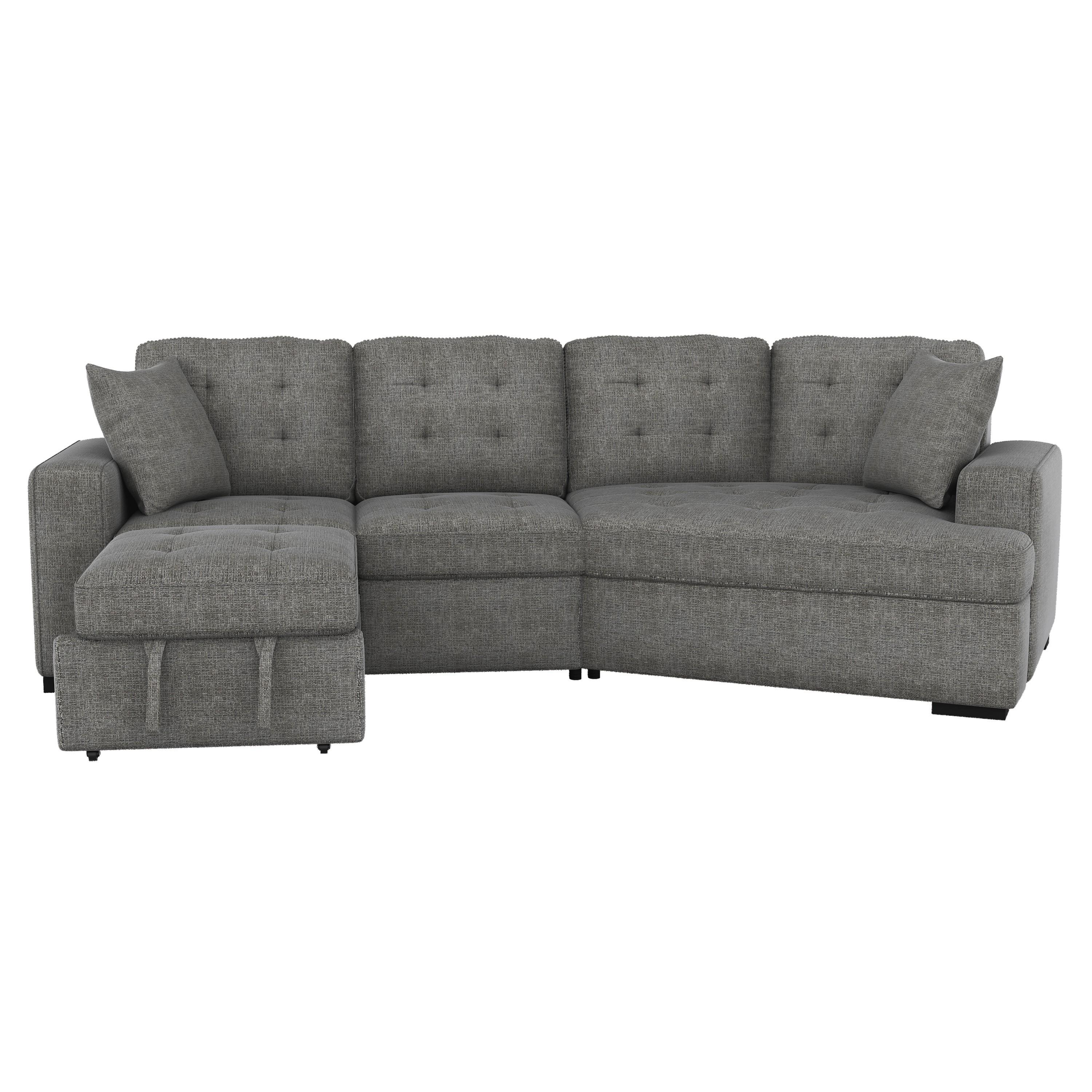 

    
Transitional Gray Chenille 2-Piece Sectional Homelegance 9401GRY*22LRU Logansport
