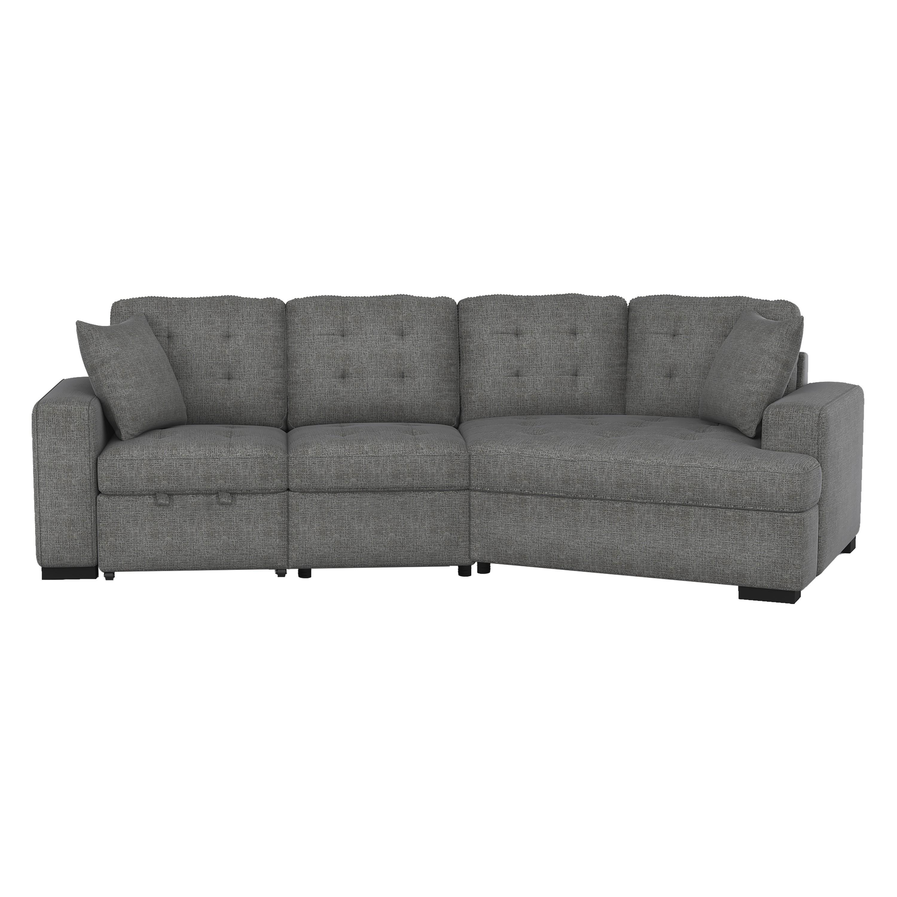 

    
Transitional Gray Chenille 2-Piece Sectional Homelegance 9401GRY*22LRU Logansport
