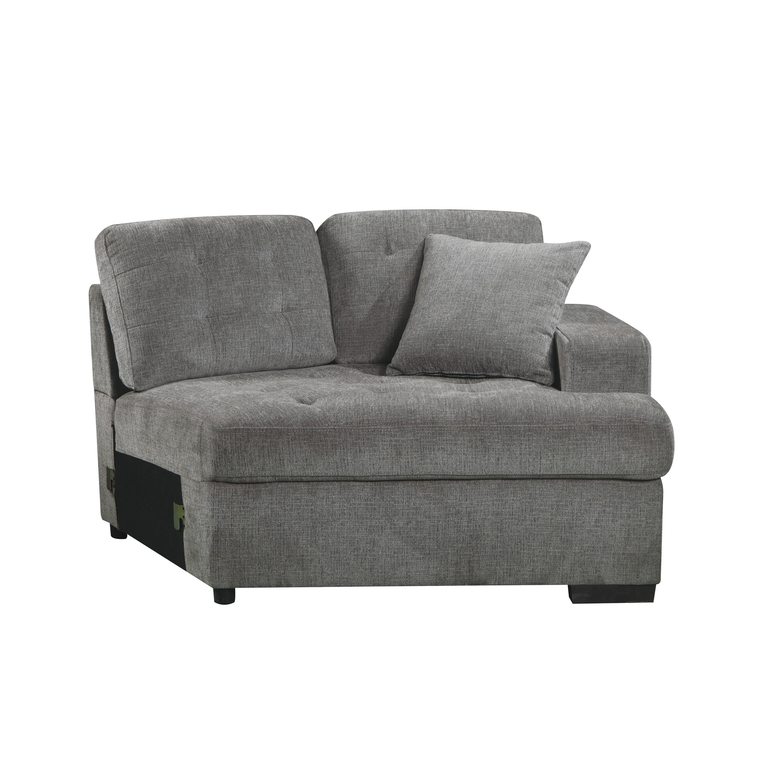 

    
Transitional Gray Chenille 4-Piece Sectional Homelegance 9401GRY*42LRU Logansport

