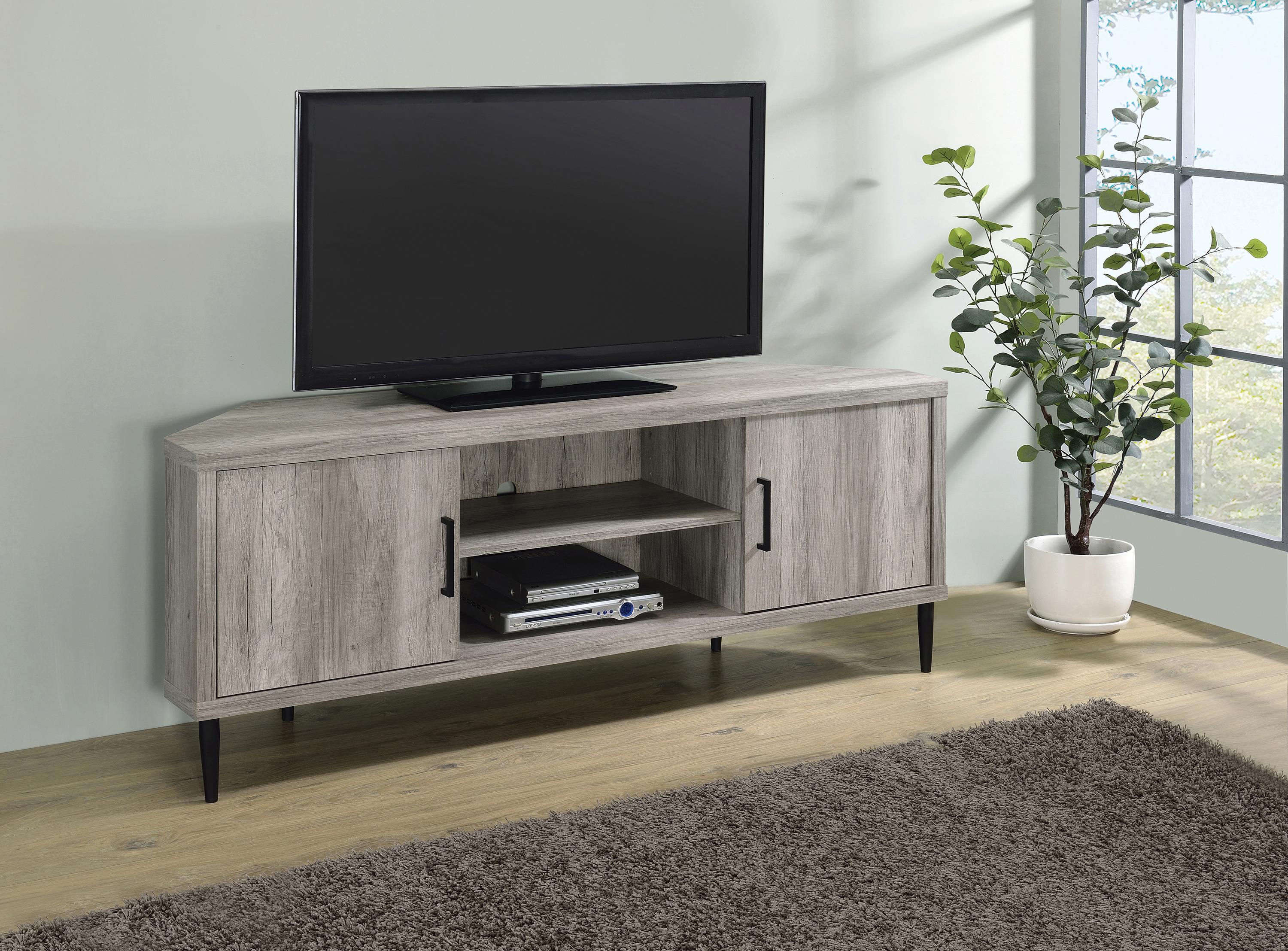 

    
Transitional Gray Driftwood Wood TV Console Coaster 723681
