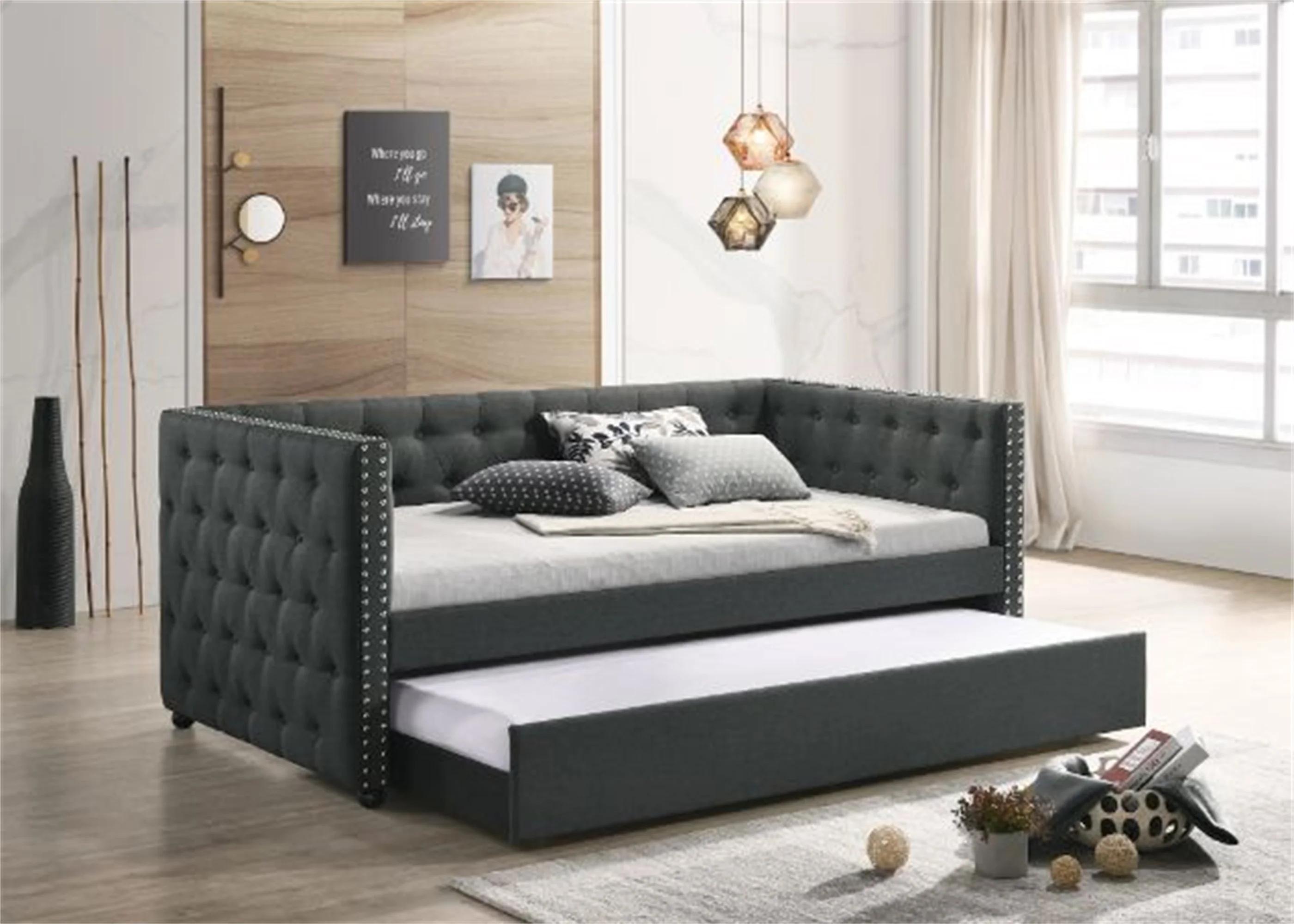 

                    
Acme Furniture Romona Daybed w/ trundle Gray Fabric Purchase 
