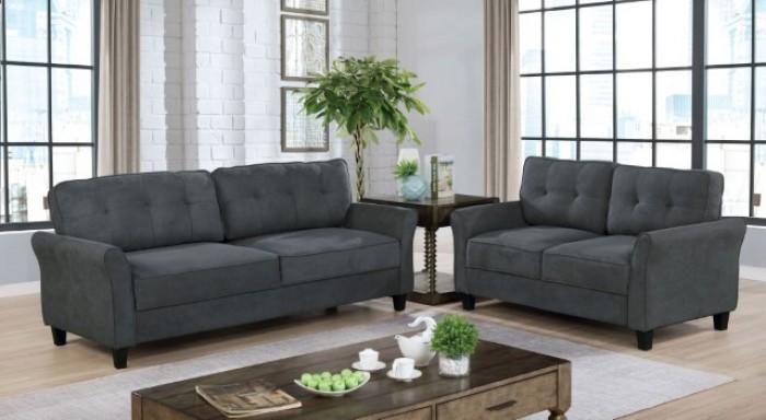 

    
Transitional Gray Fabric Loveseat Furniture of America CM6213GY-LV Alissa
