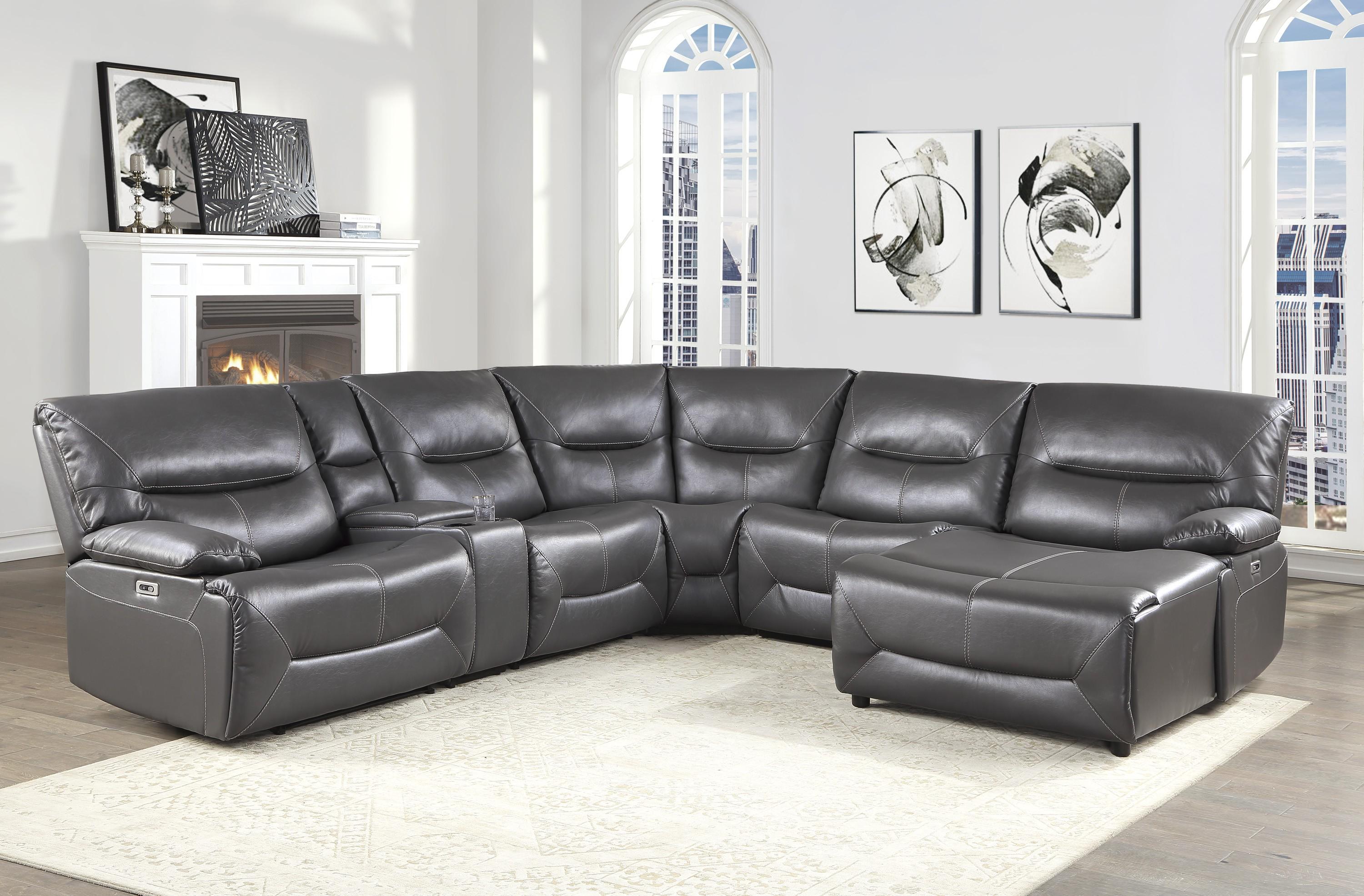 

                    
Homelegance 9579GRY*6LRRCPW Dyersburg Power Reclining Sectional Gray Faux Leather Purchase 
