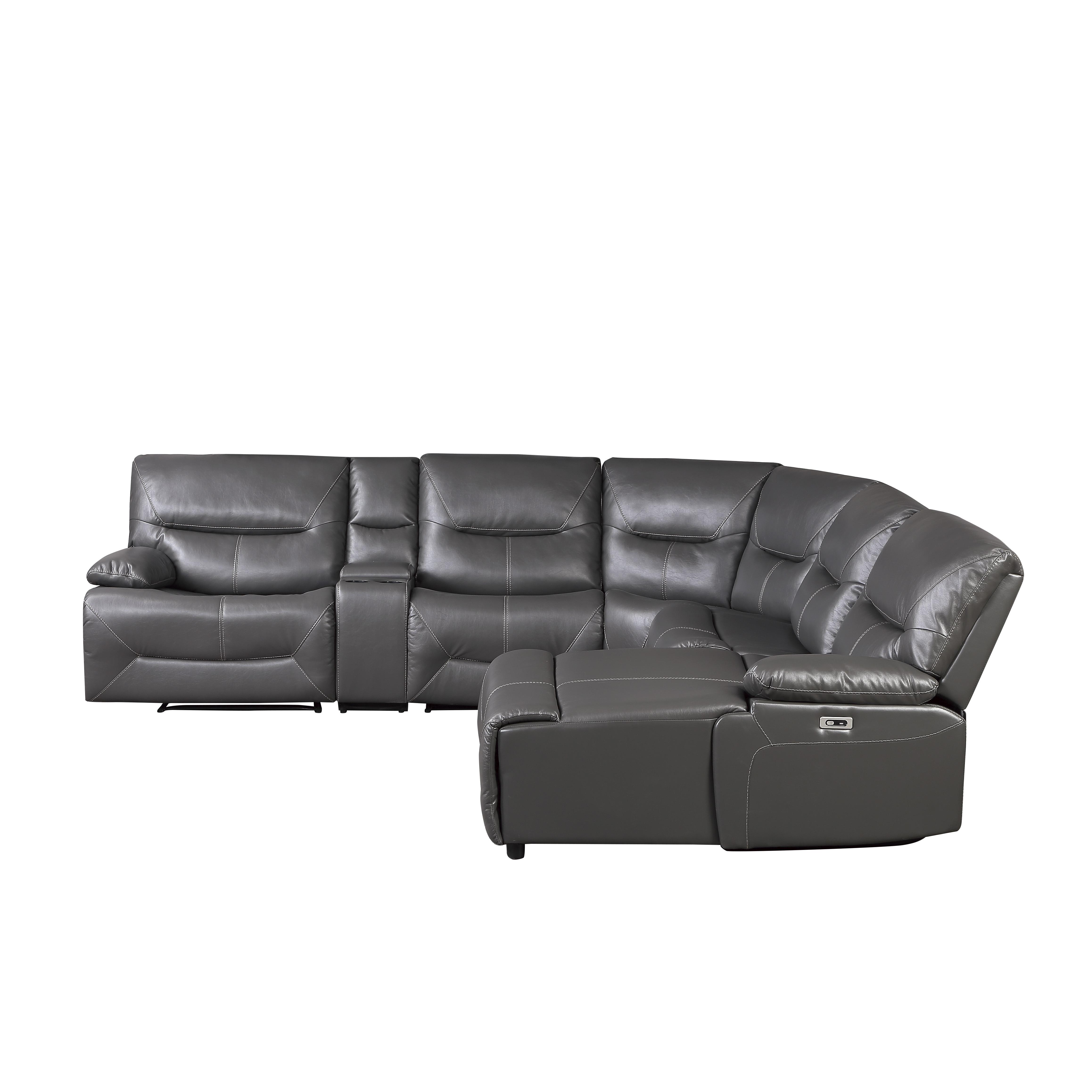 

    
Homelegance 9579GRY*6LRRCPW Dyersburg Power Reclining Sectional Gray 9579GRY*6LRRCPW
