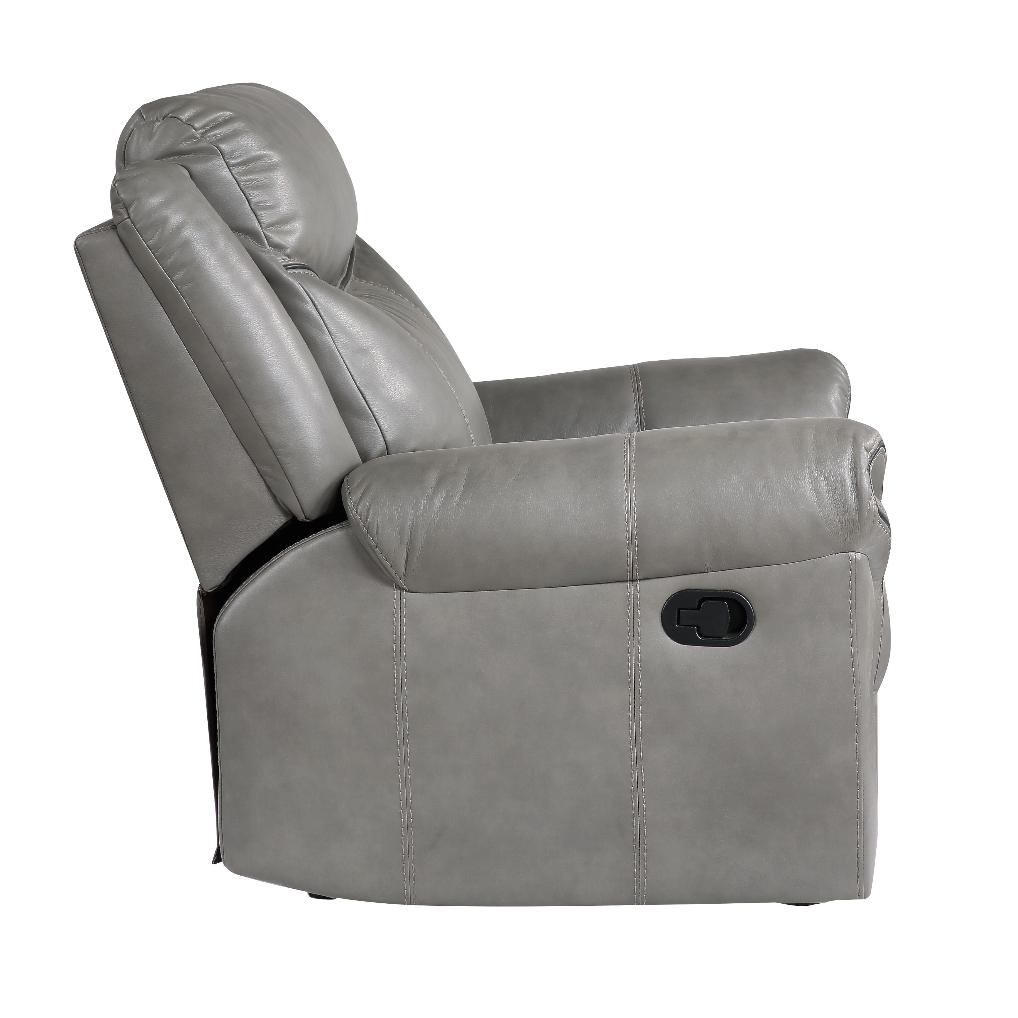 

                    
Homelegance 8206GRY-1 Aram Reclining Chair Gray Faux Leather Purchase 
