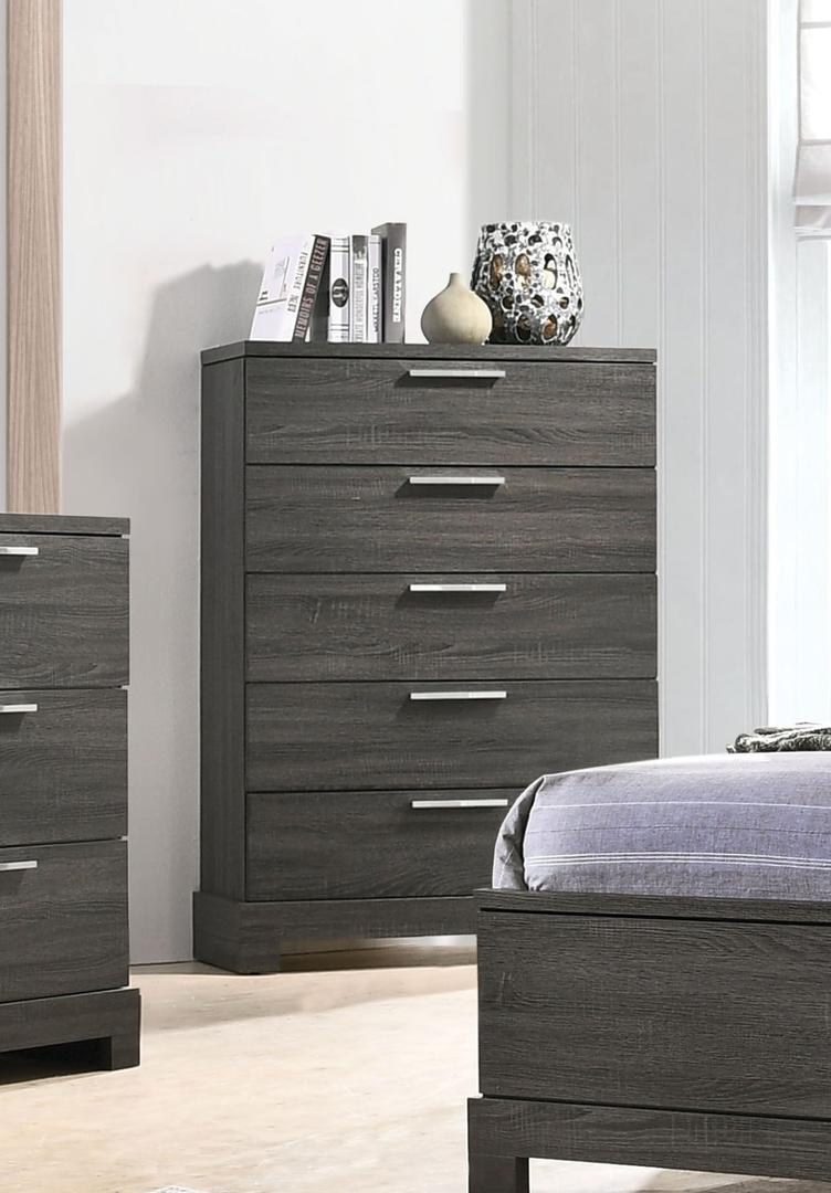 

                    
Buy Transitional Gray Finish Bookcase Storage Headboard King Bedroom Set 5Pcs Lantha-22027EK Acme
