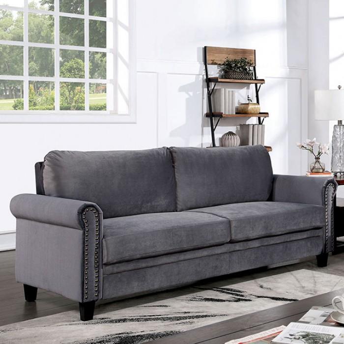 

    
Transitional Gray Flannelette Living Room Set 3pcs Furniture of America Noranda

