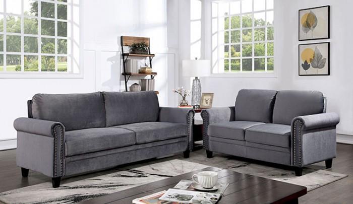 Transitional Sofa Loveseat and Chair Set CM6450-SF-3PC Noranda CM6450-SF-3PC in Gray 