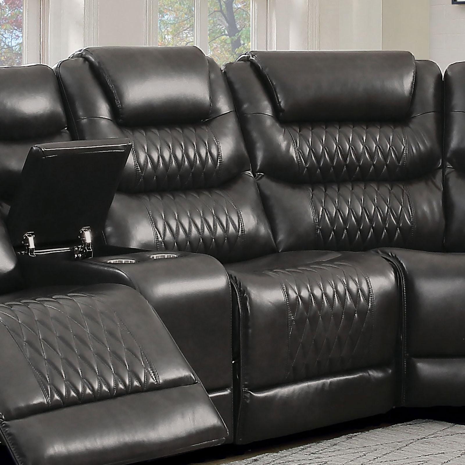 Transitional Armless Power Recliner CM6895GY-AC-R Mariah CM6895GY-AC-R in Gray Leatherette