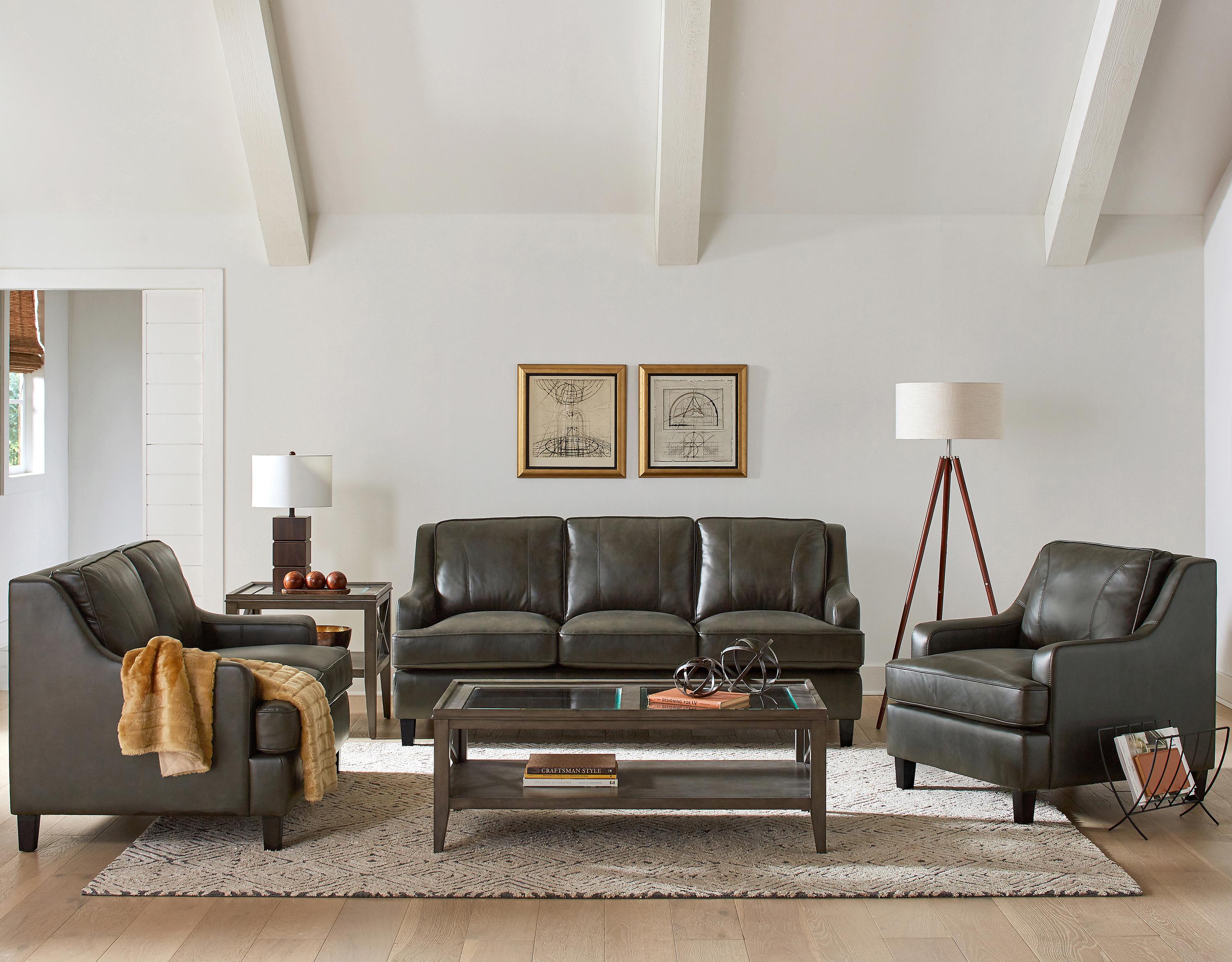 

    
Transitional Gray Leatherette Living Room Set 3pcs Coaster 552051-S3 Clayton
