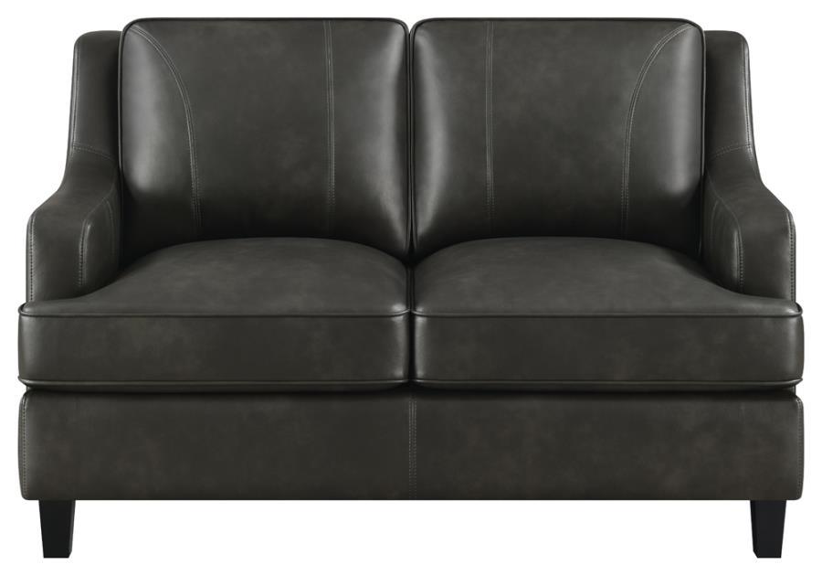 Transitional Loveseat 552052 Clayton 552052 in Gray Leatherette
