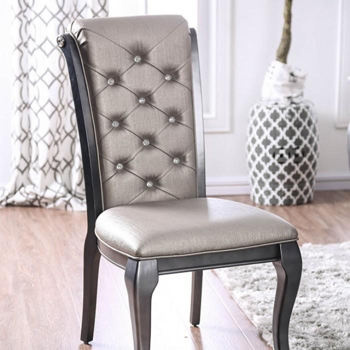 Transitional Dining Chair Set CM3219GY-SC-2PK Amina CM3219GY-SC-2PK in Gray Leatherette