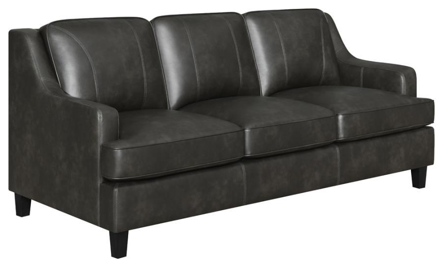

    
Transitional Gray Leatherette Sofa Coaster 552051 Clayton
